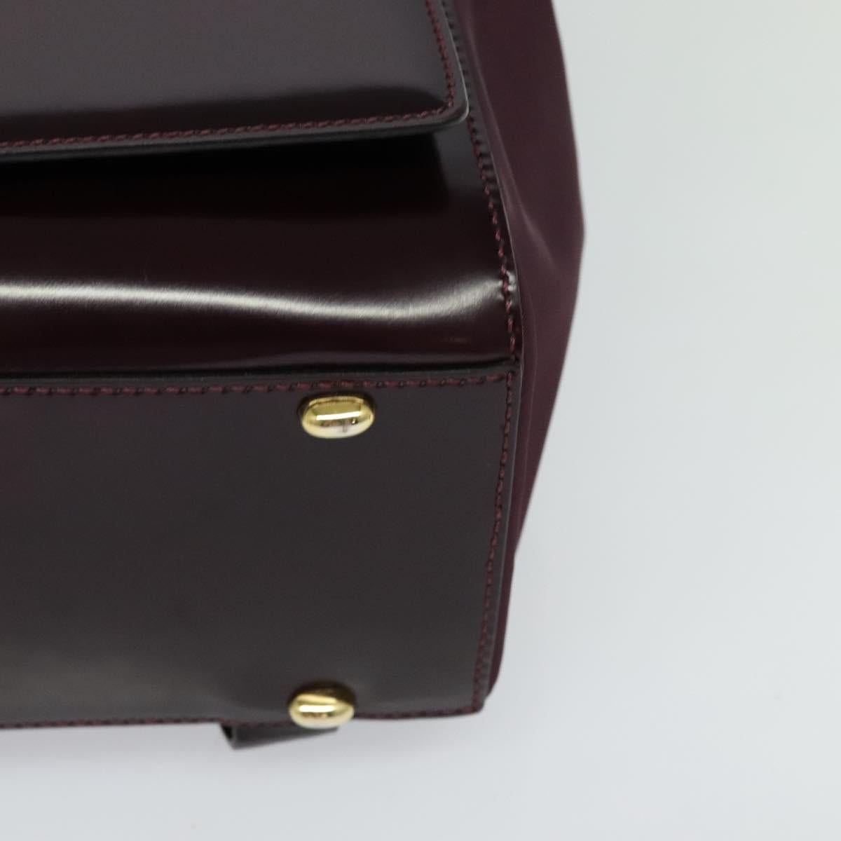 CELINE Backpack Leather Purple Gold Auth sw247