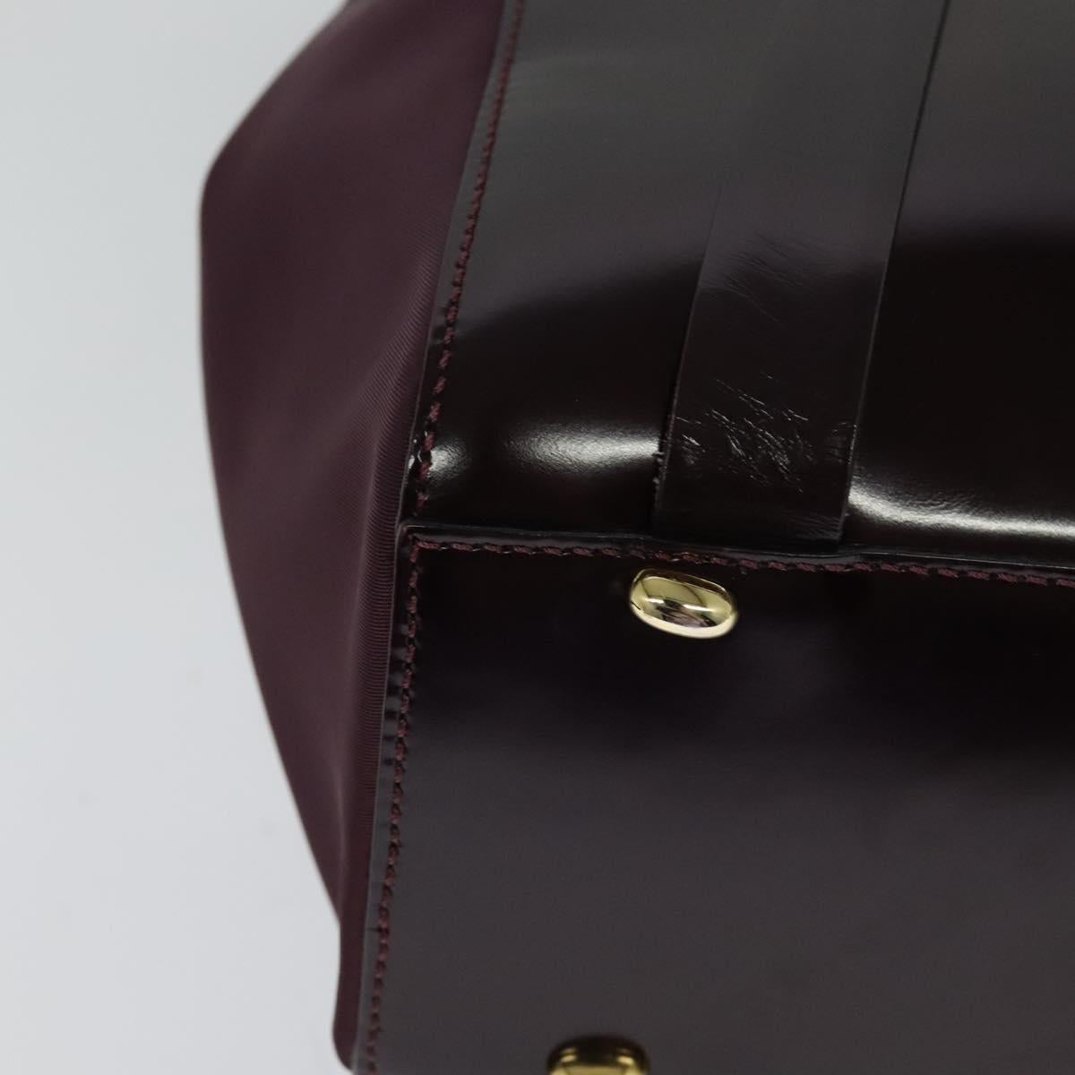 CELINE Backpack Leather Purple Gold Auth sw247