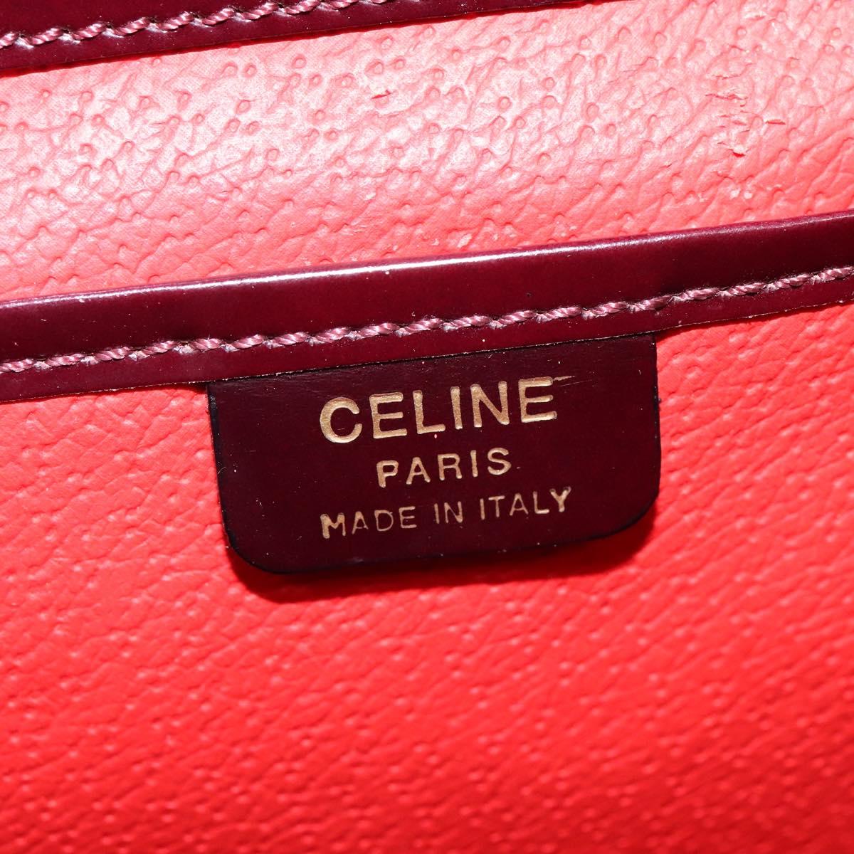 CELINE Backpack Leather Purple Gold Auth sw247