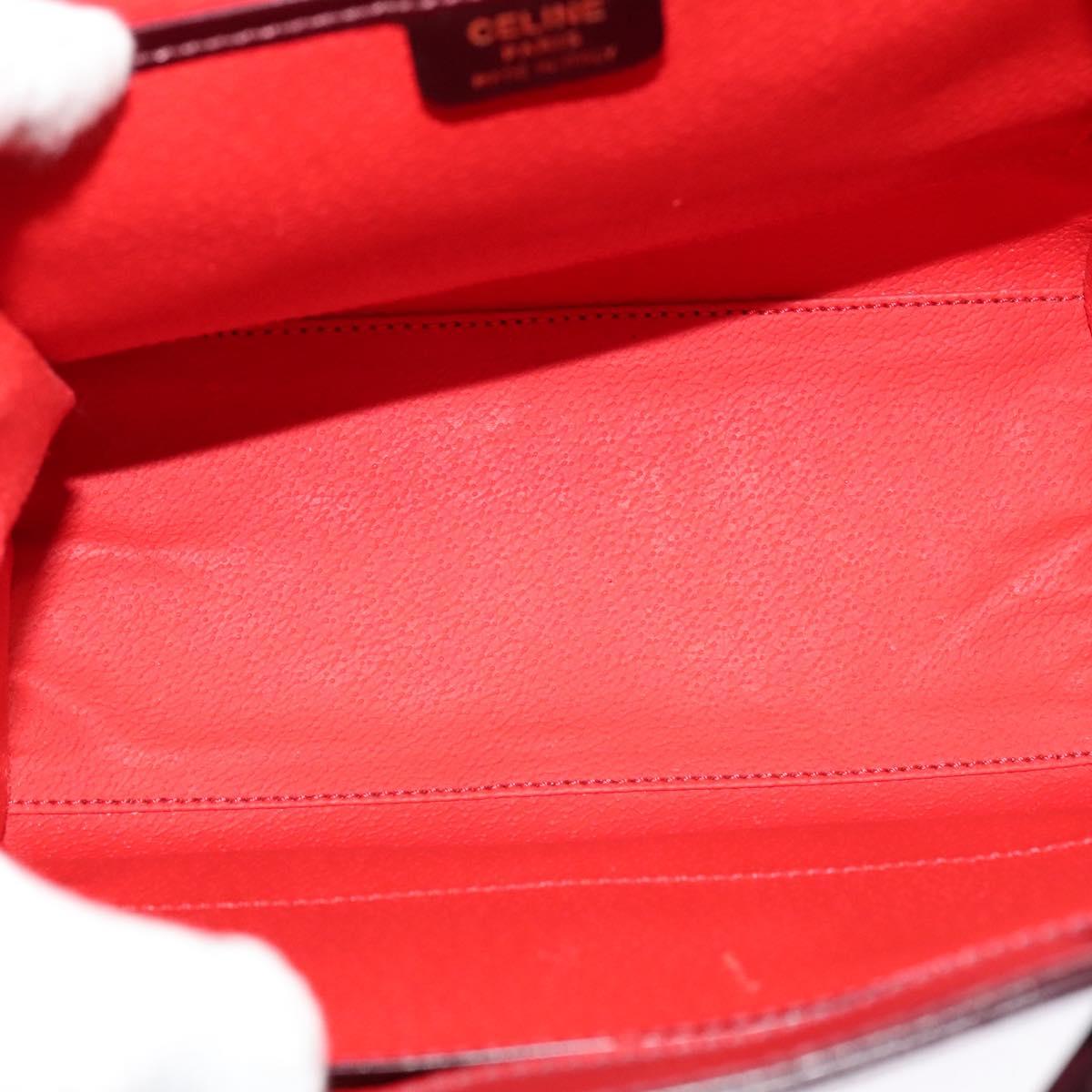 CELINE Backpack Leather Purple Gold Auth sw247