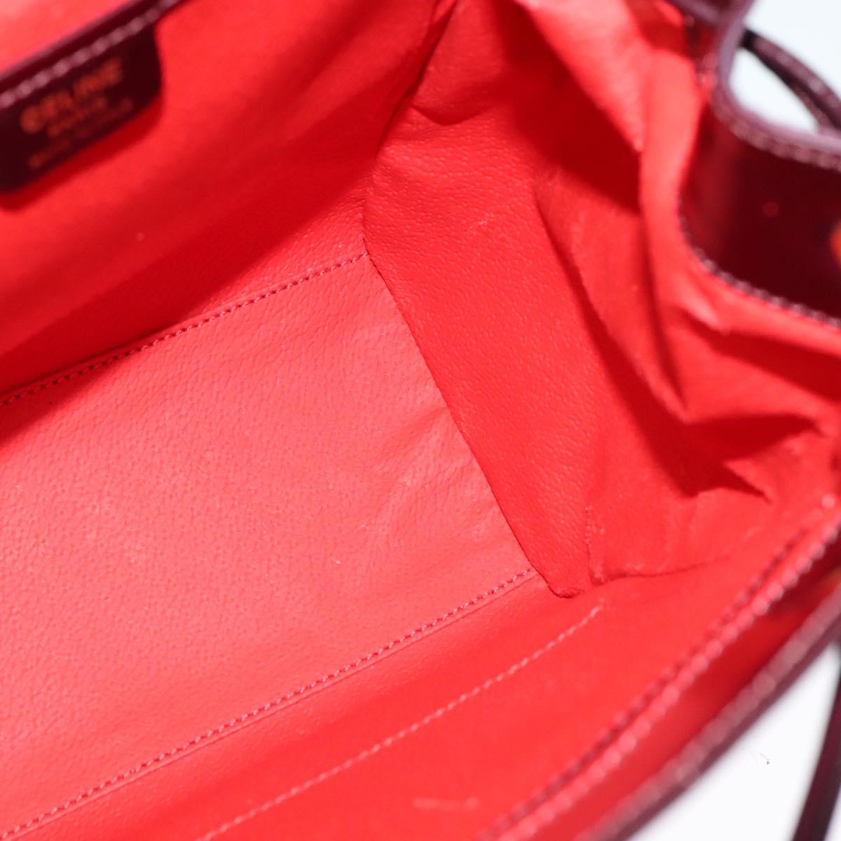 CELINE Backpack Leather Purple Gold Auth sw247