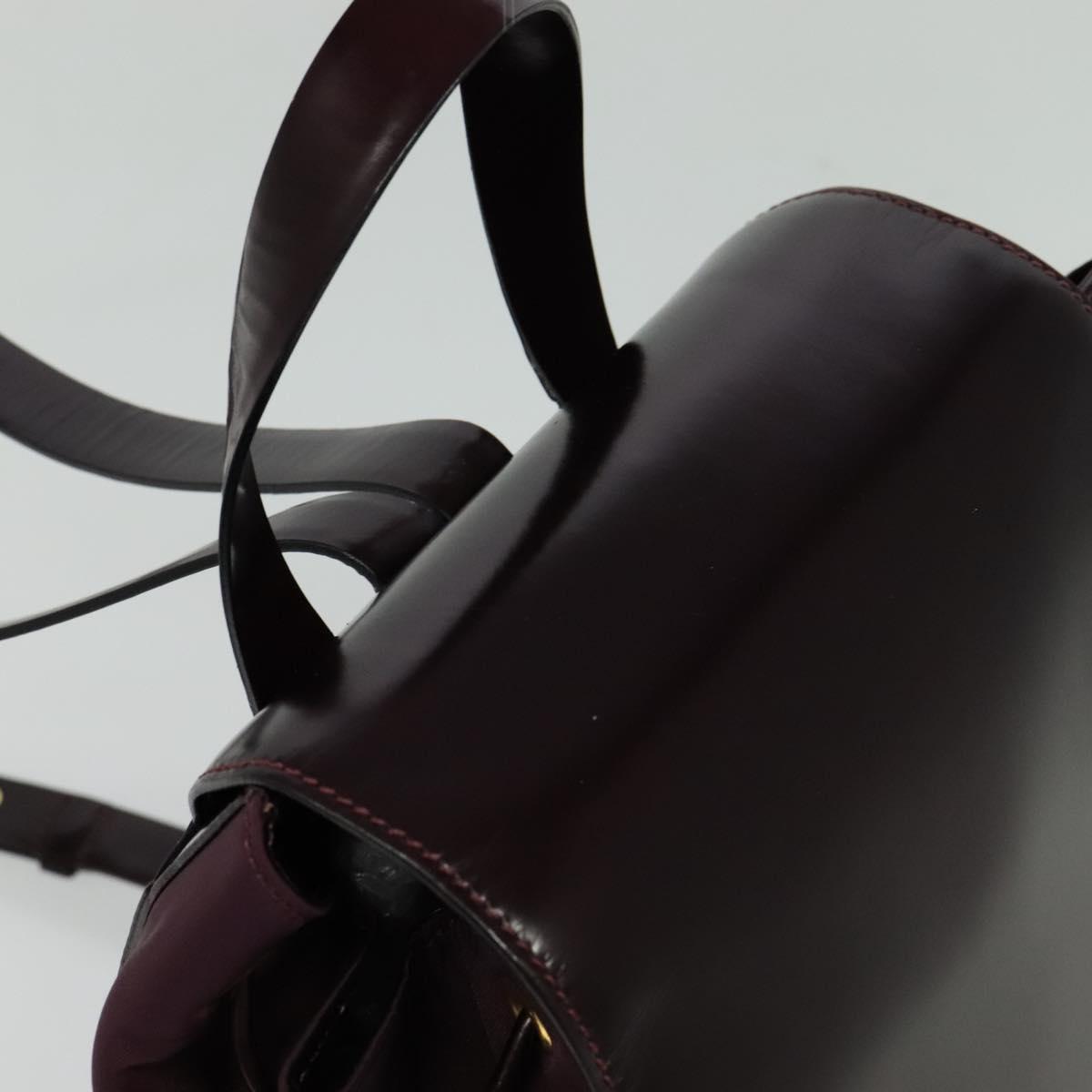 CELINE Backpack Leather Purple Gold Auth sw247