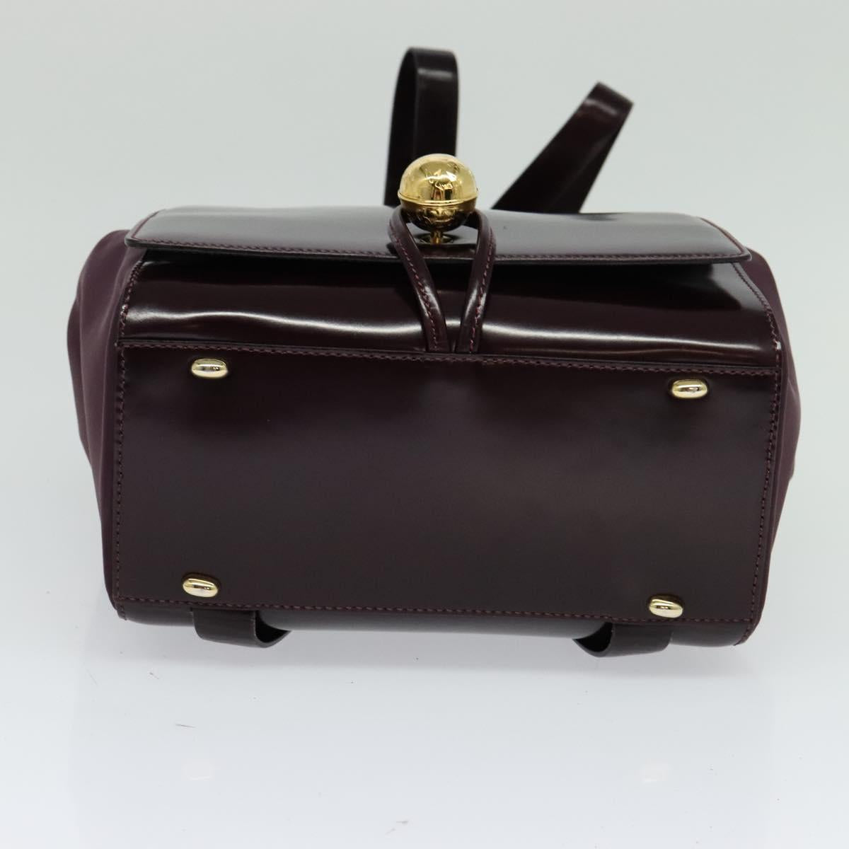 CELINE Backpack Leather Purple Gold Auth sw247