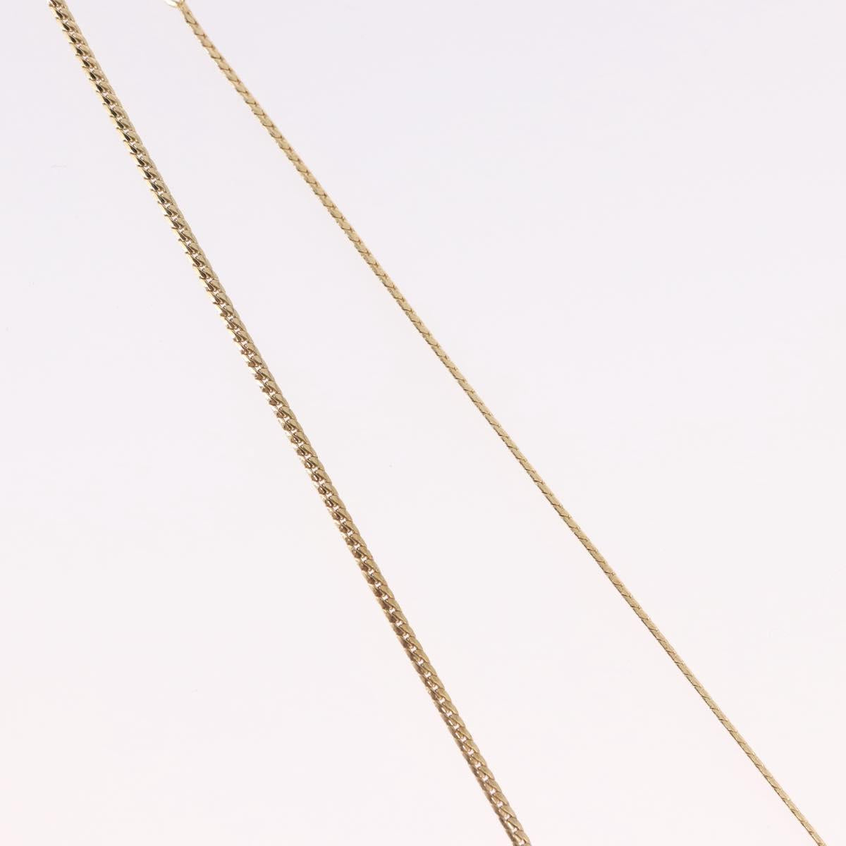 Christian Dior Leaf Motif Necklace Metal Gold Tone Auth SW2483