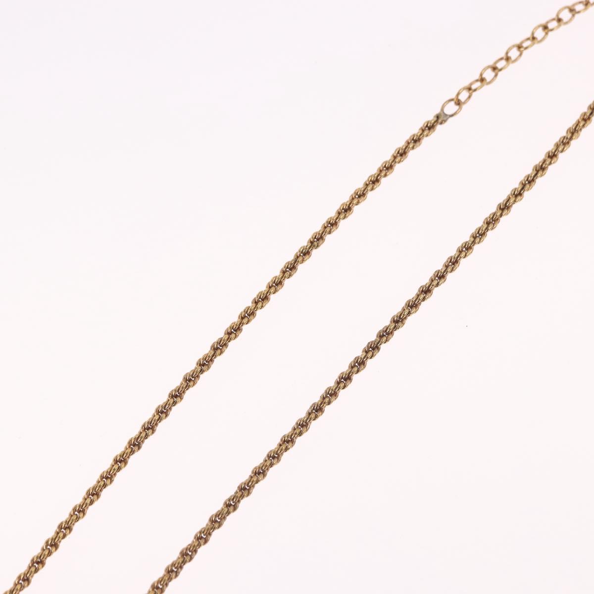 Christian Dior Colored Stone Necklace Metal Gold Tone Auth SW2503A