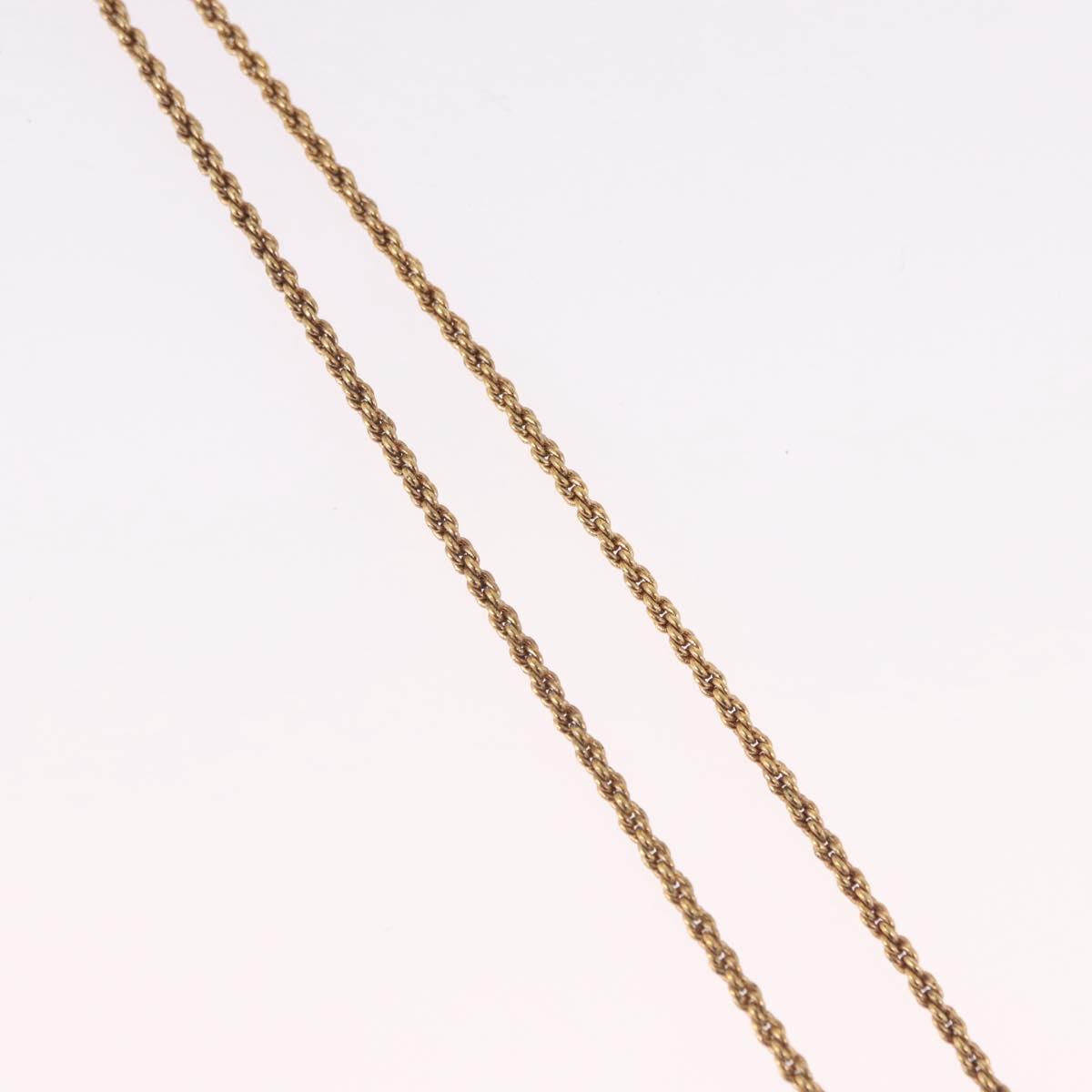 Christian Dior Colored Stone Necklace Metal Gold Tone Auth SW2503A