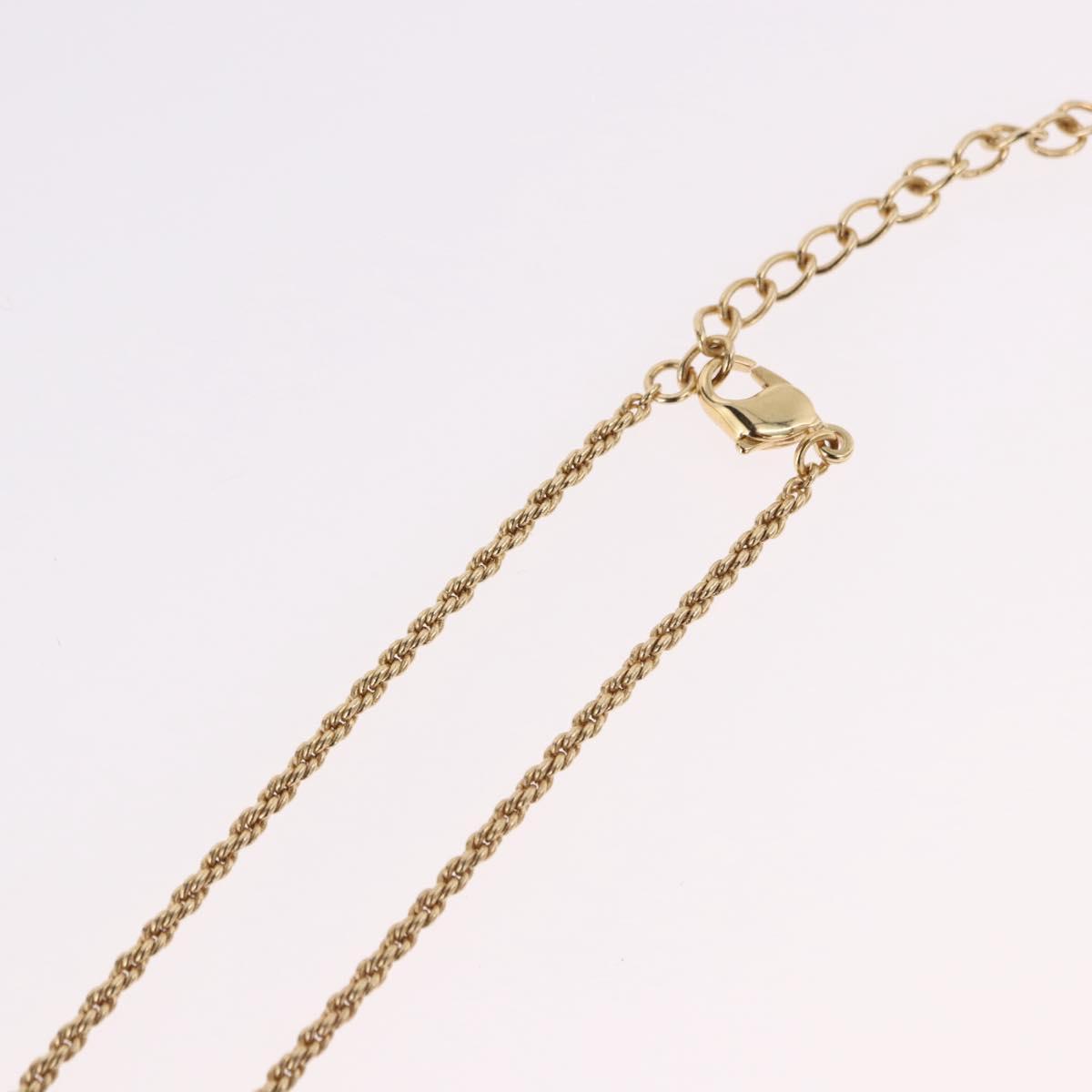 Christian Dior Mesh Top Necklace Metal Gold Tone Auth SW2516