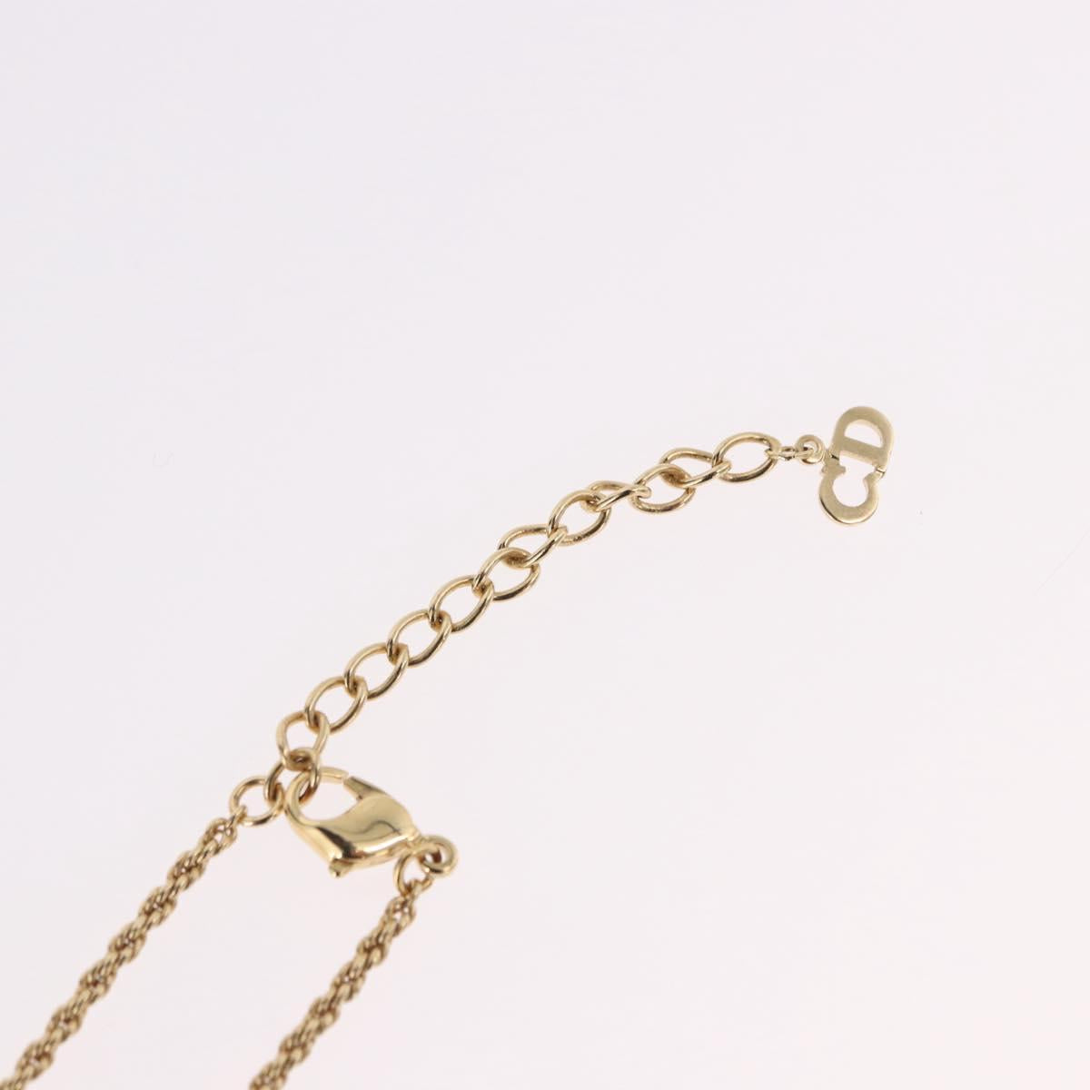 Christian Dior Mesh Top Necklace Metal Gold Tone Auth SW2516