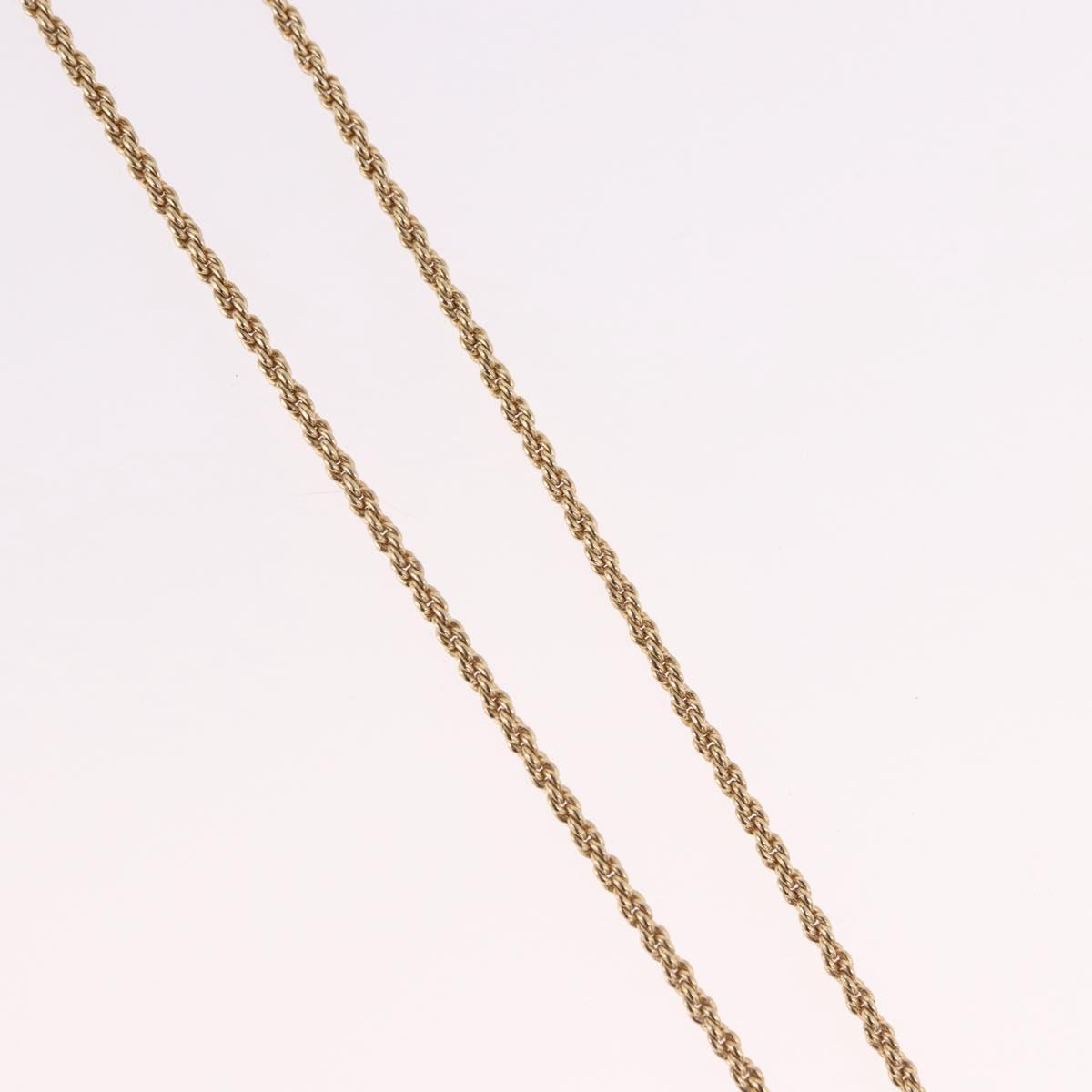 Christian Dior Mesh Top Necklace Metal Gold Tone Auth SW2516