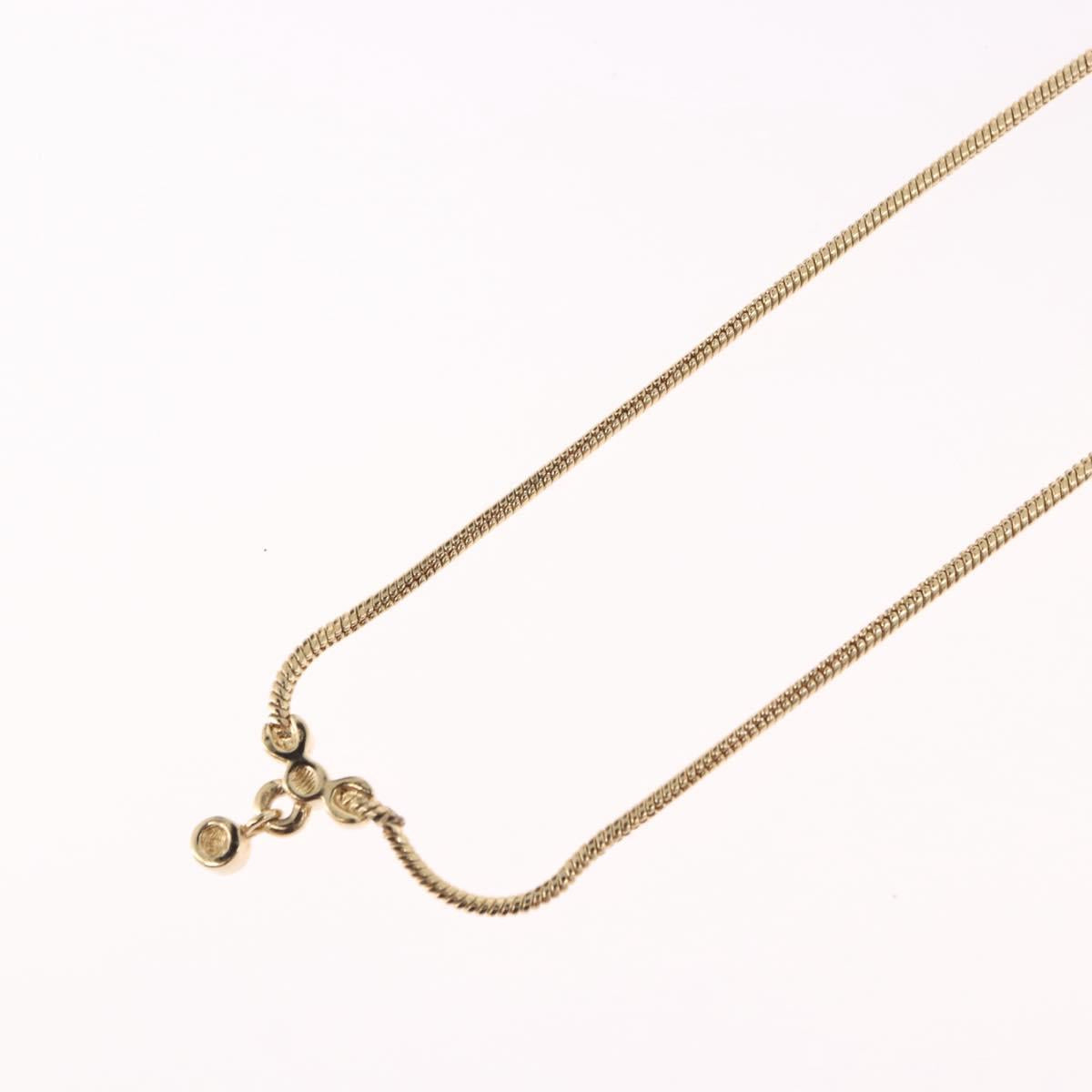 Christian Dior Snake Chain Necklace Metal Gold Tone Auth SW2518