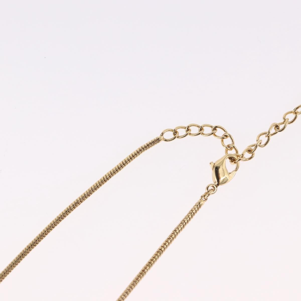 Christian Dior Snake Chain Necklace Metal Gold Tone Auth SW2518