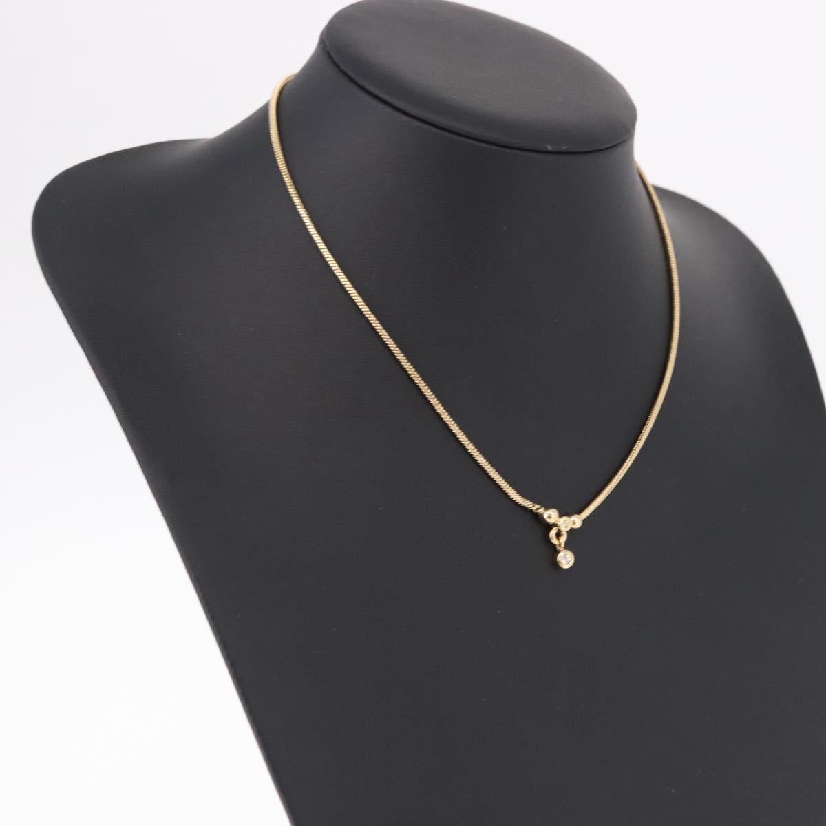 Christian Dior Snake Chain Necklace Metal Gold Tone Auth SW2518