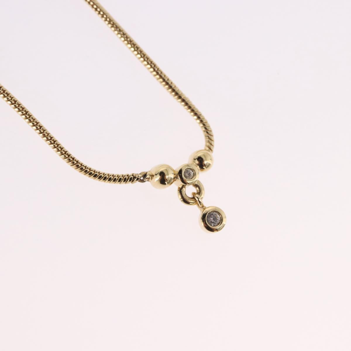 Christian Dior Snake Chain Necklace Metal Gold Tone Auth SW2518