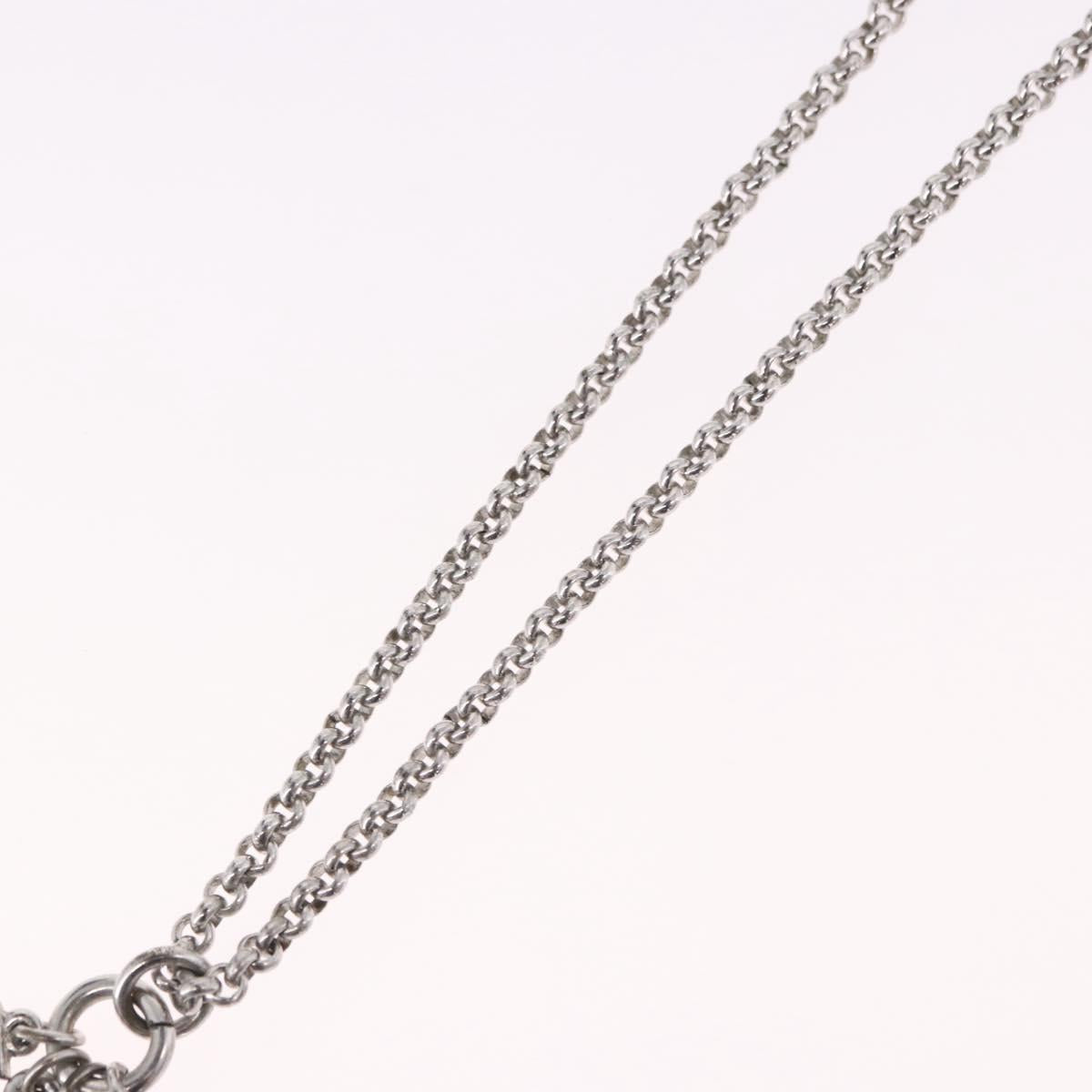 Christian Dior Necklace Metal Silver Auth SW2520