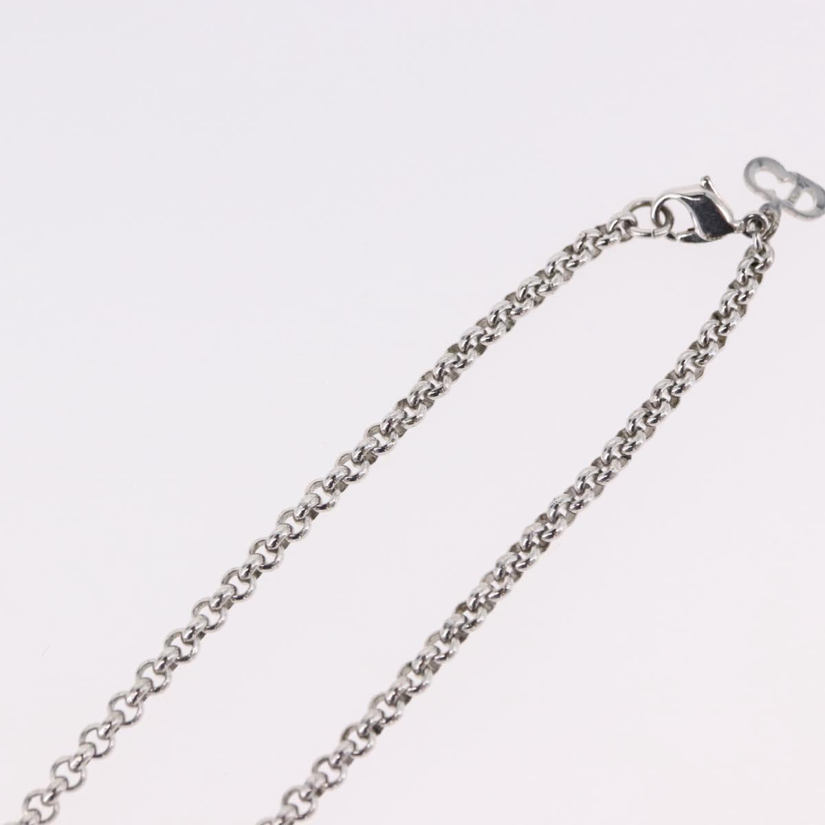 Christian Dior Necklace Metal Silver Auth SW2520