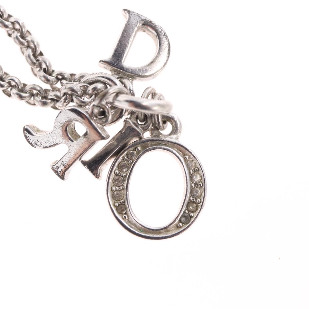 Christian Dior Necklace Metal Silver Auth SW2520