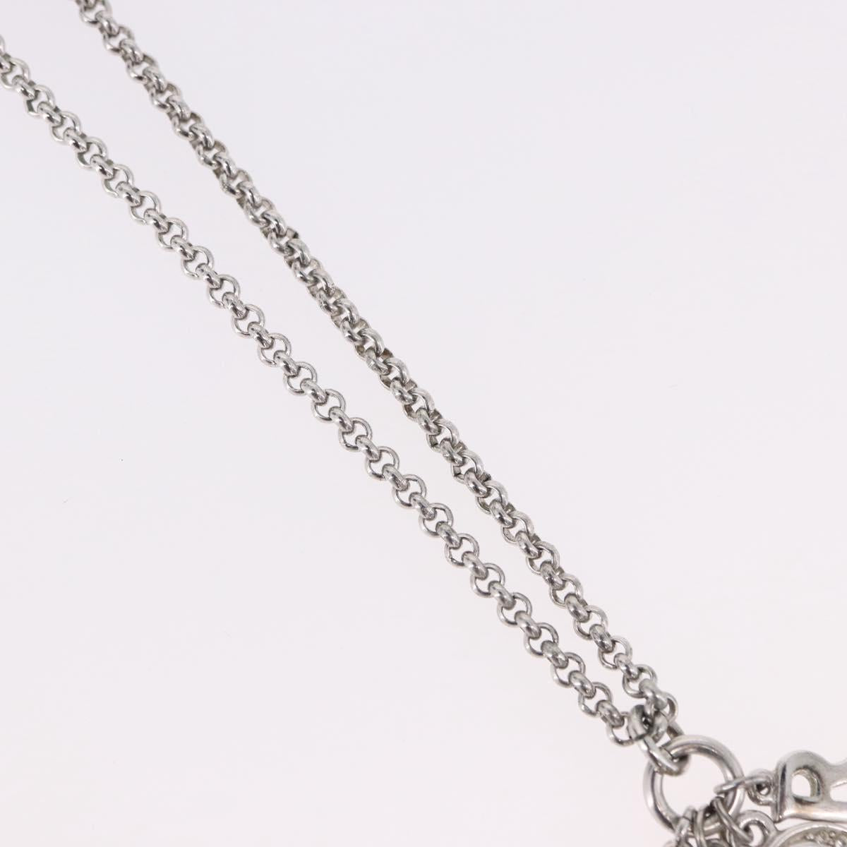 Christian Dior Necklace Metal Silver Auth SW2520