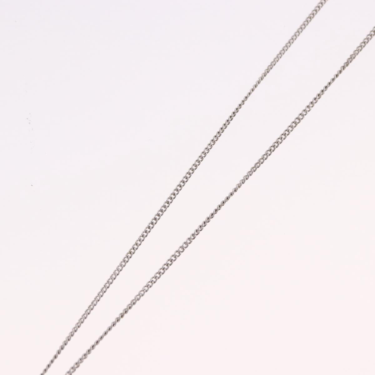 Christian Dior Bear Motif Necklace Metal Silver Auth SW2524