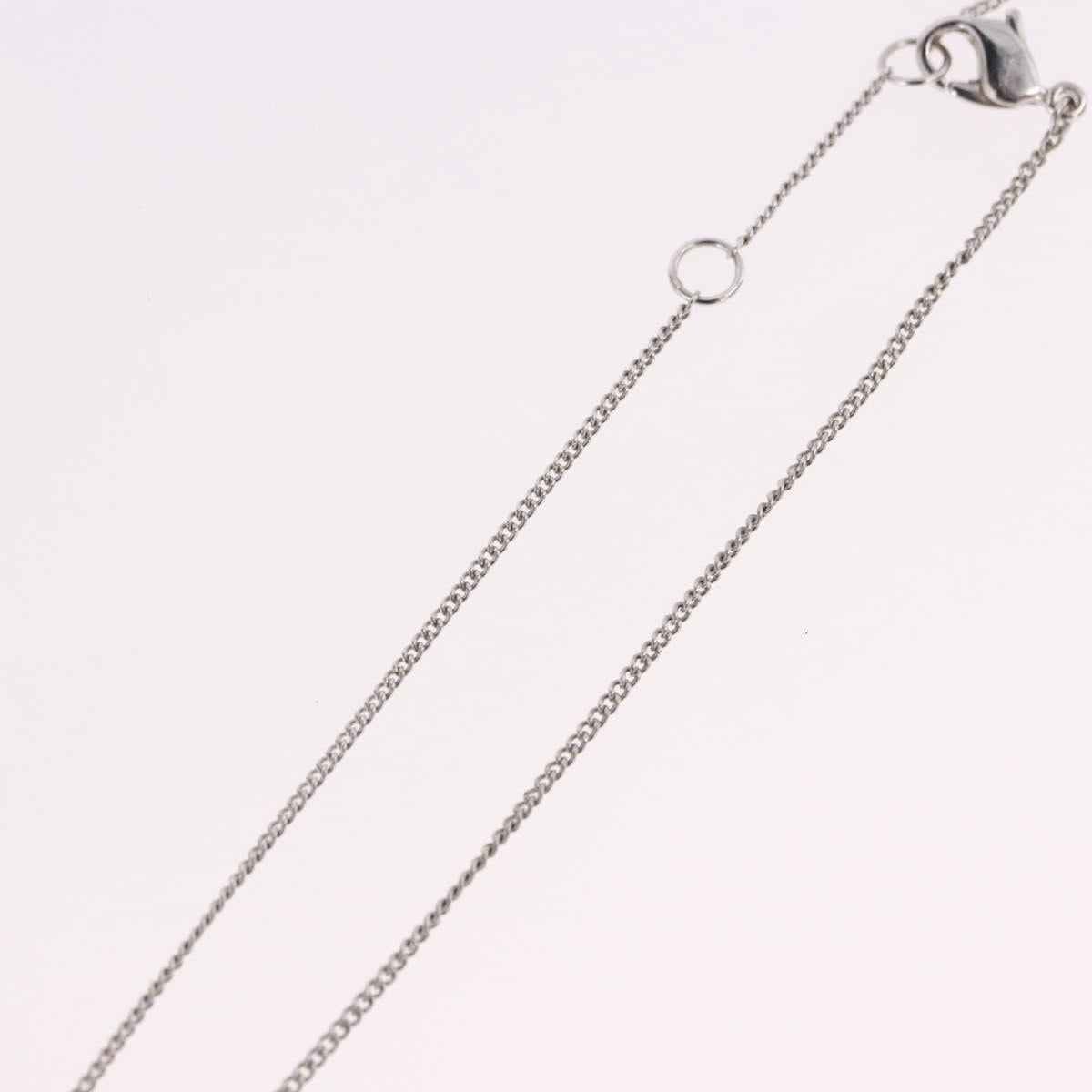 Christian Dior Bear Motif Necklace Metal Silver Auth SW2524