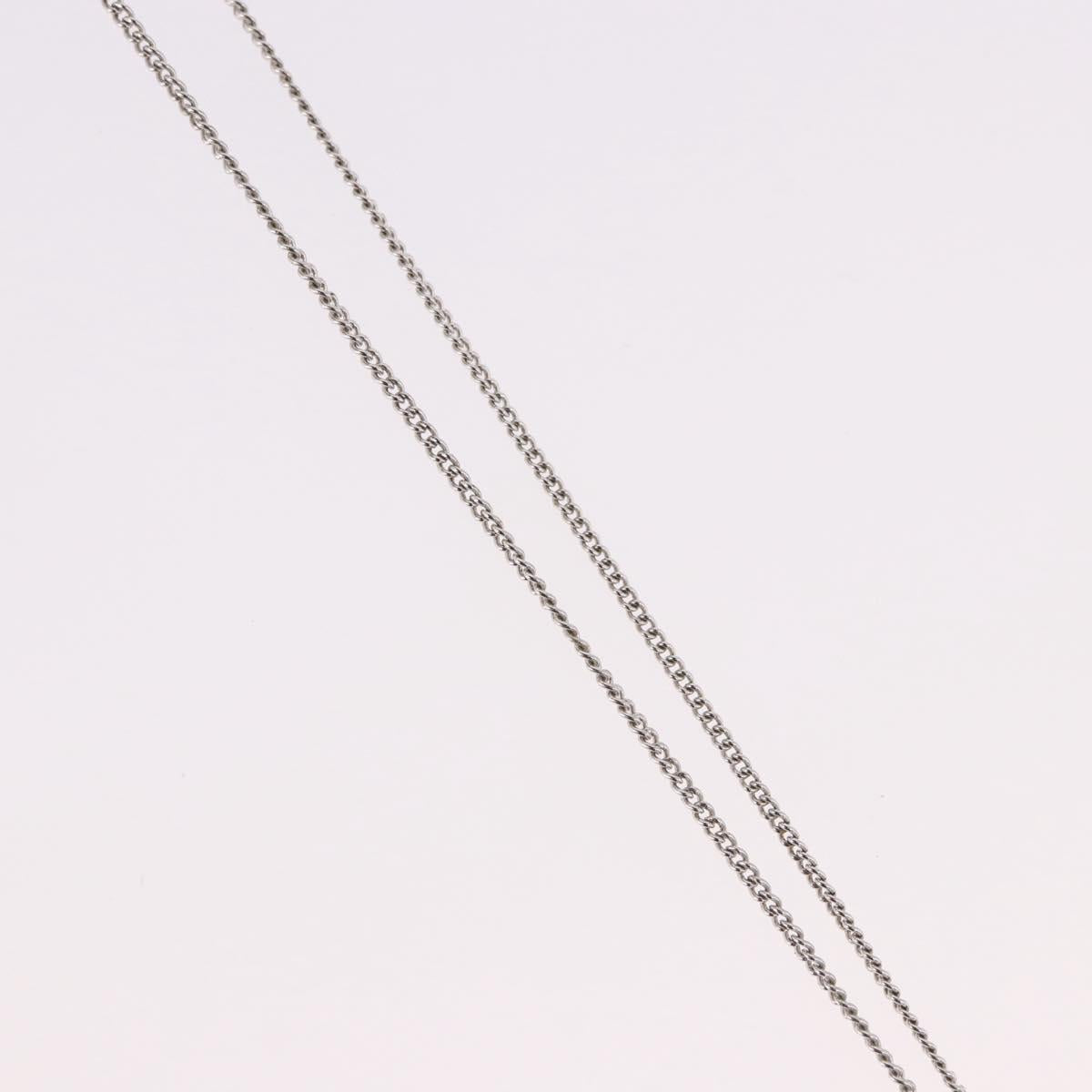 Christian Dior Bear Motif Necklace Metal Silver Auth SW2524