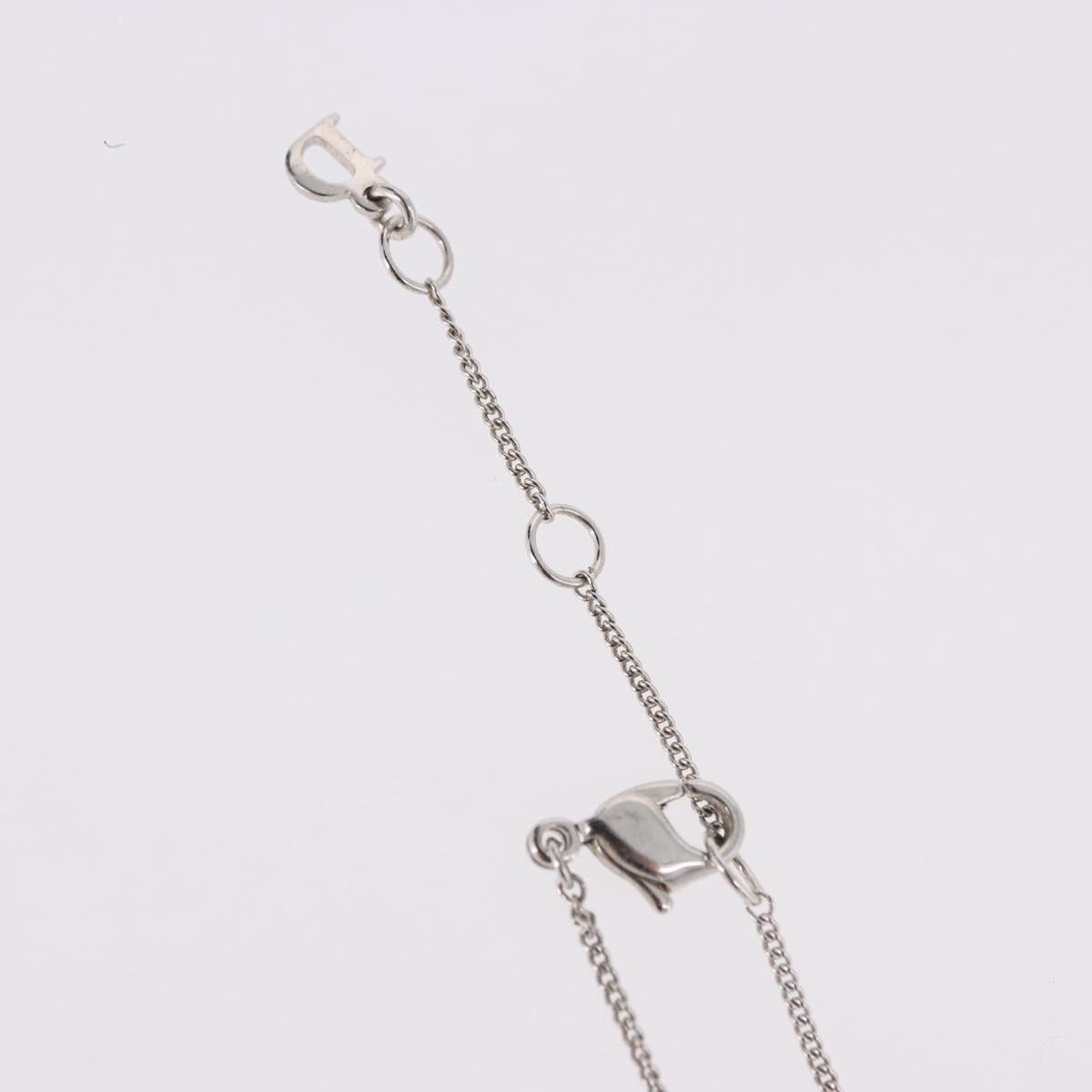 Christian Dior Bear Motif Necklace Metal Silver Auth SW2524