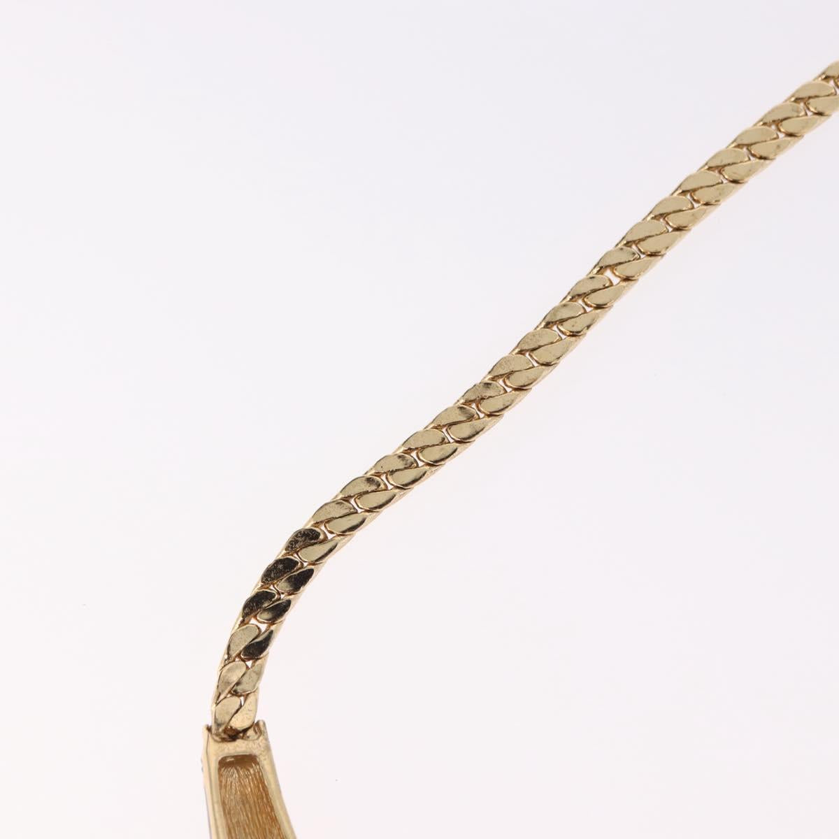 Christian Dior Lacquer Design Choker Necklace Metal Gold Tone Auth SW2529