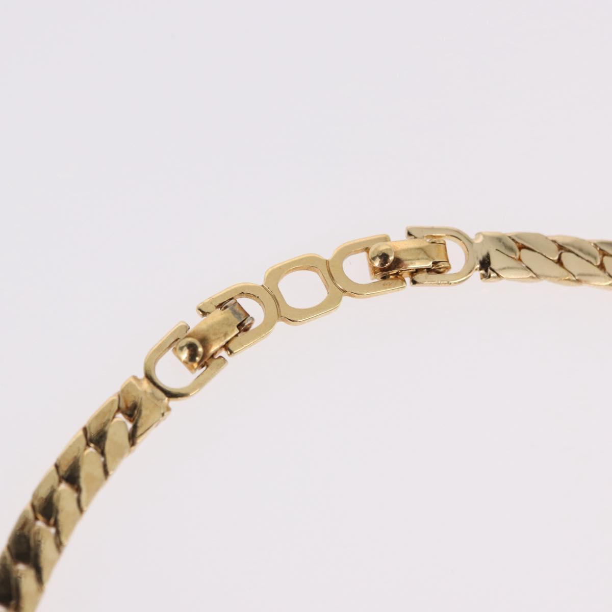 Christian Dior Lacquer Design Choker Necklace Metal Gold Tone Auth SW2529