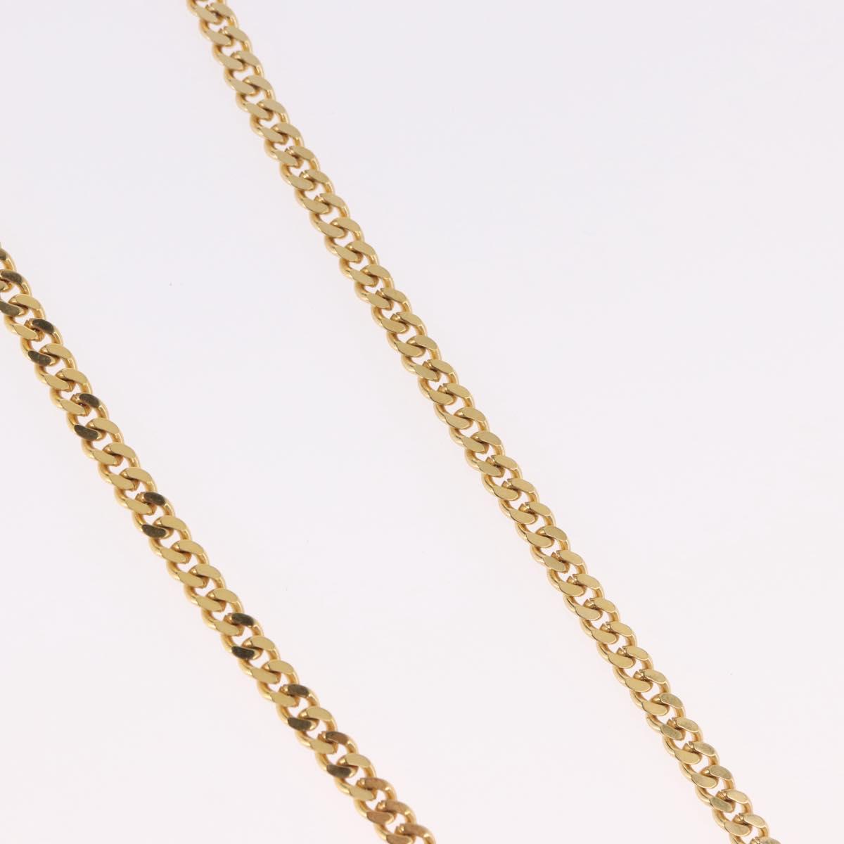 Christian Dior Colored Stone Necklace Metal Gold Tone Auth SW2533