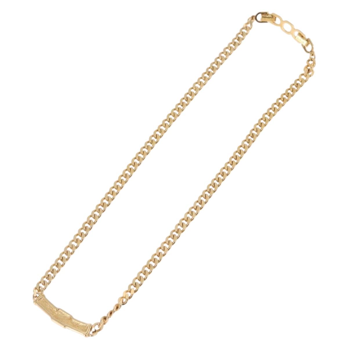 Christian Dior Colored Stone Necklace Metal Gold Tone Auth SW2533