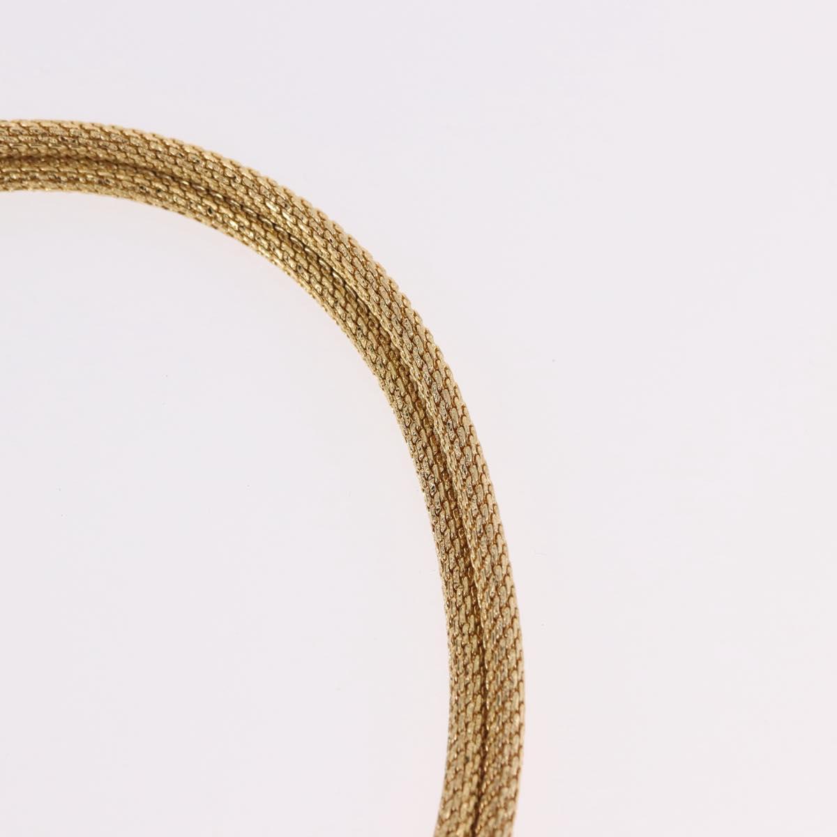 Christian Dior Choker Necklace Metal Gold Tone Auth SW2534A