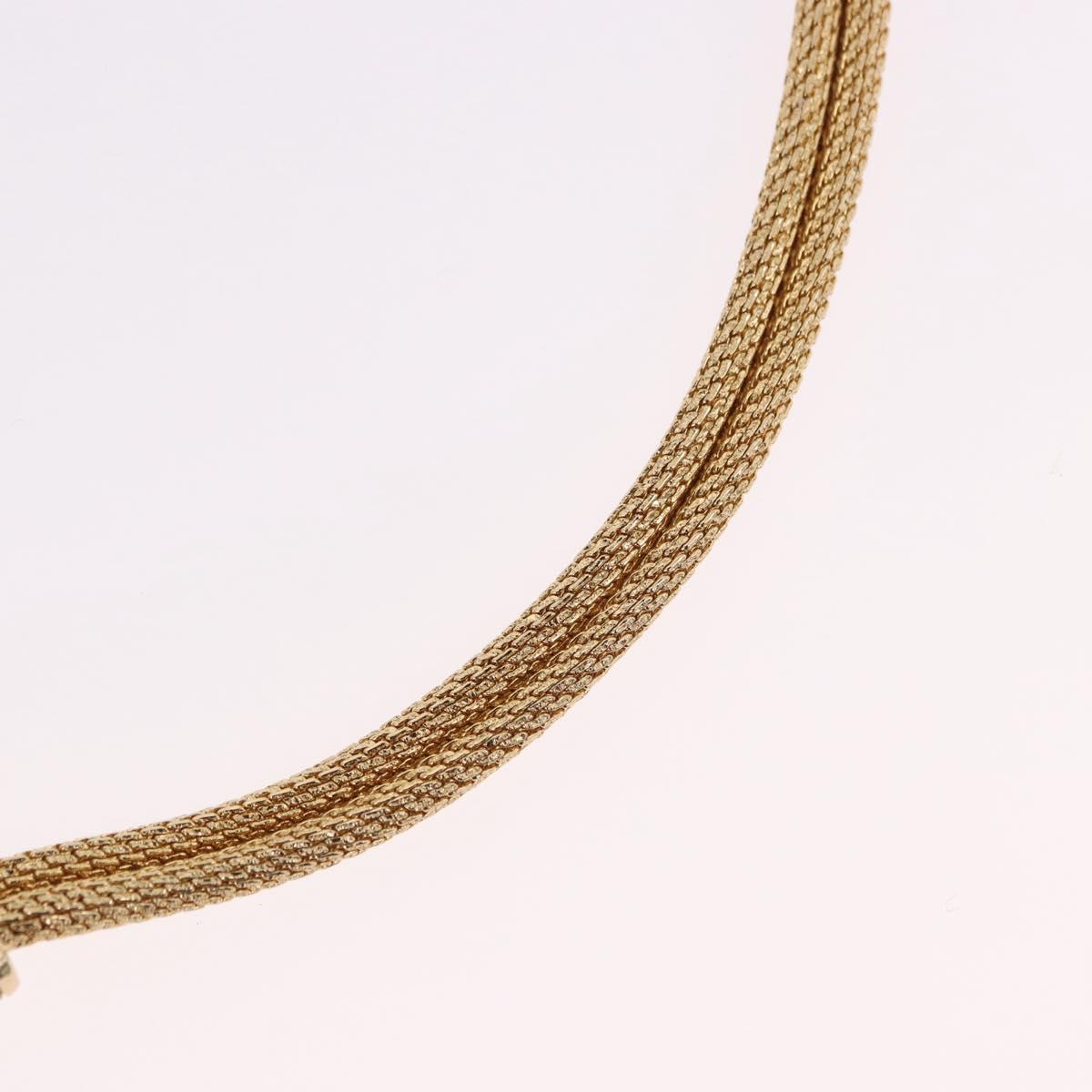 Christian Dior Choker Necklace Metal Gold Tone Auth SW2534A