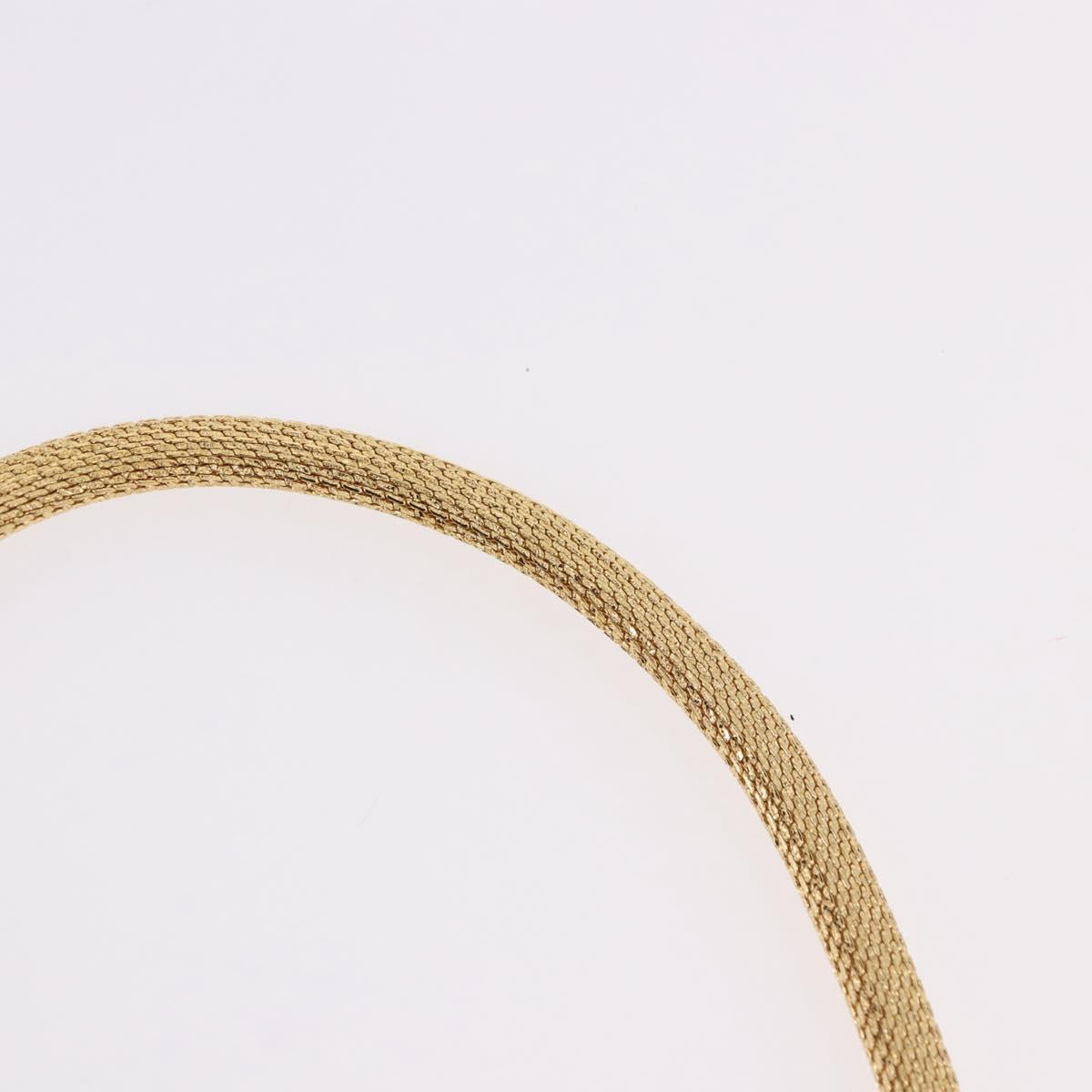 Christian Dior Choker Necklace Metal Gold Tone Auth SW2534A