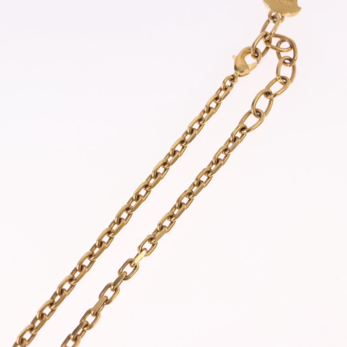 VERSACE Greca Top Necklace Metal Gold Tone Auth SW2537A