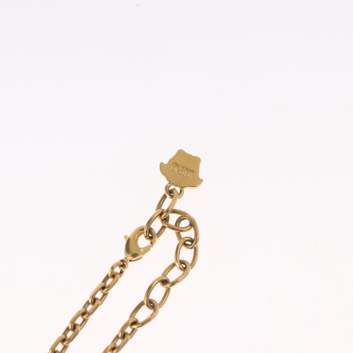 VERSACE Greca Top Necklace Metal Gold Tone Auth SW2537A