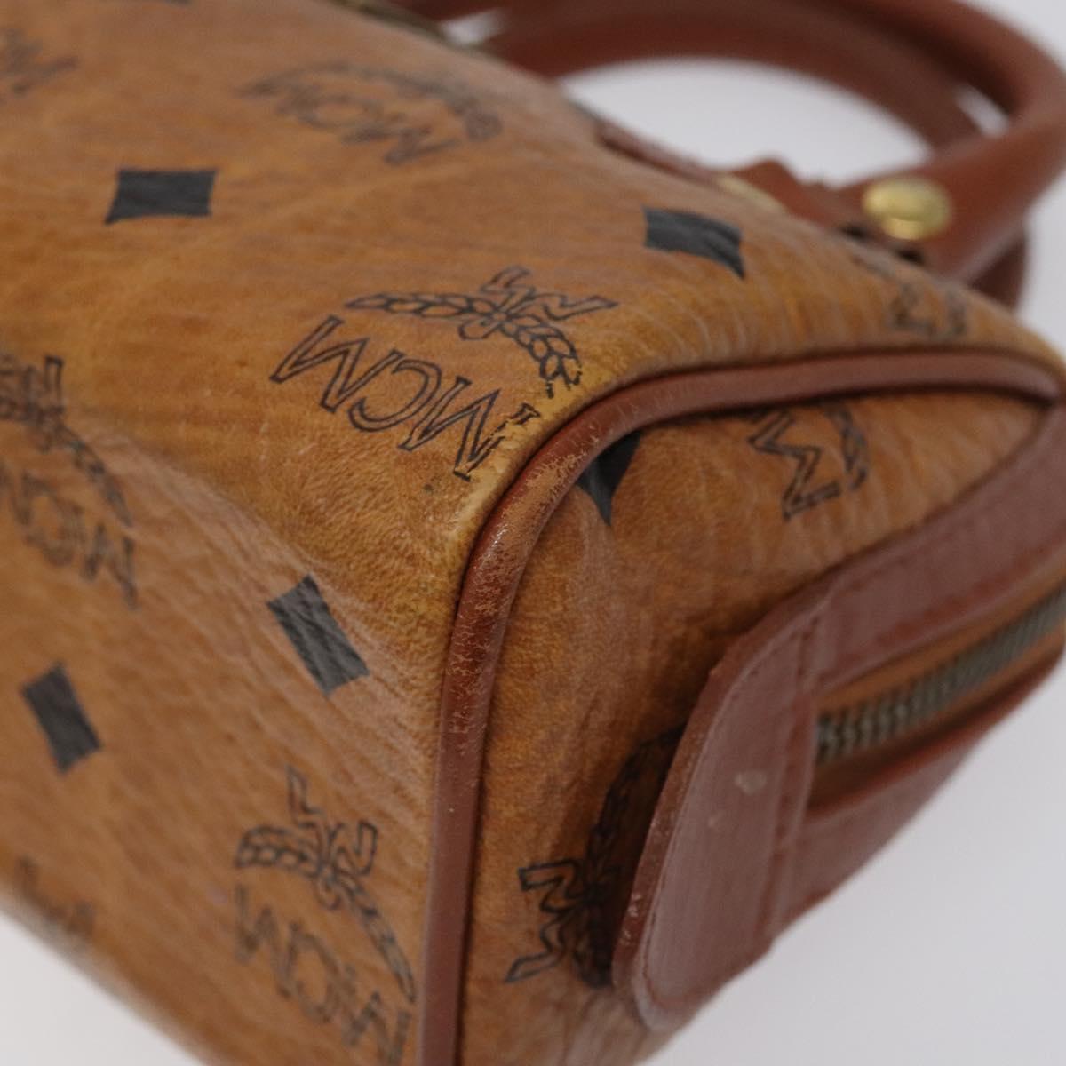 MCM Vicetos Logogram Hand Bag PVC Leather 2way Brown Auth sw254