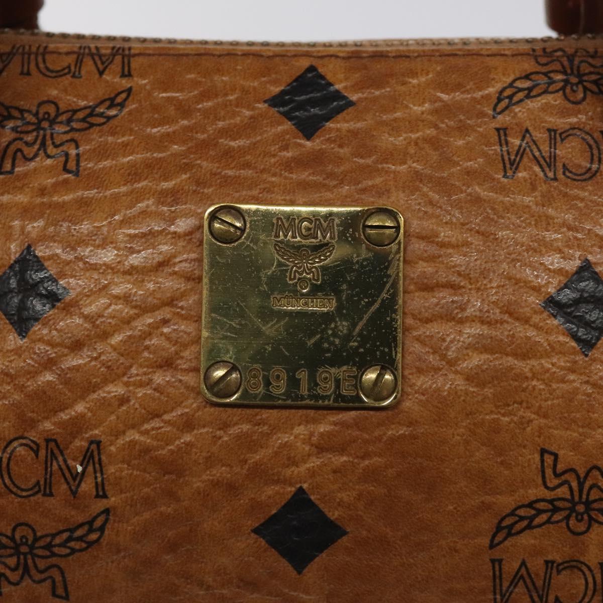 MCM Vicetos Logogram Hand Bag PVC Leather 2way Brown Auth sw254
