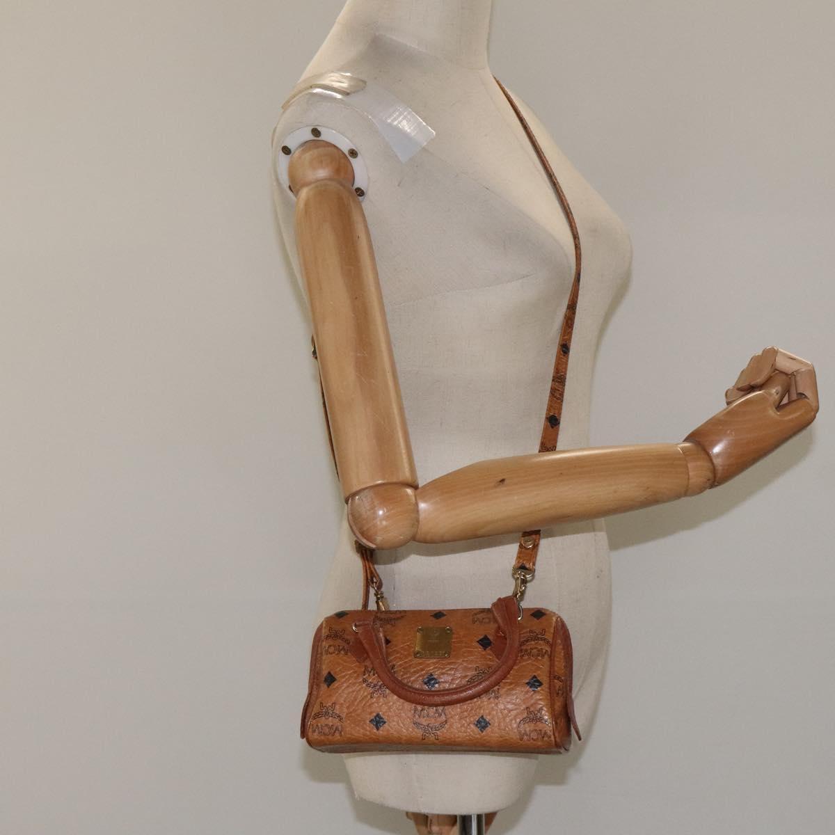 MCM Vicetos Logogram Hand Bag PVC Leather 2way Brown Auth sw254