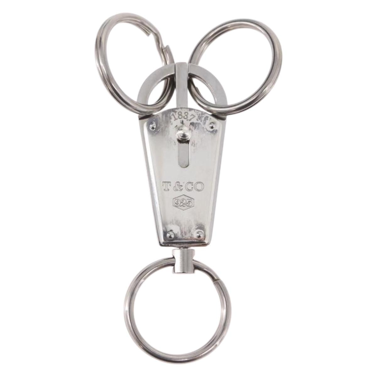 TIFFANY&Co. Makers Bullet Key Ring Ag925 Silver Auth SW2542V