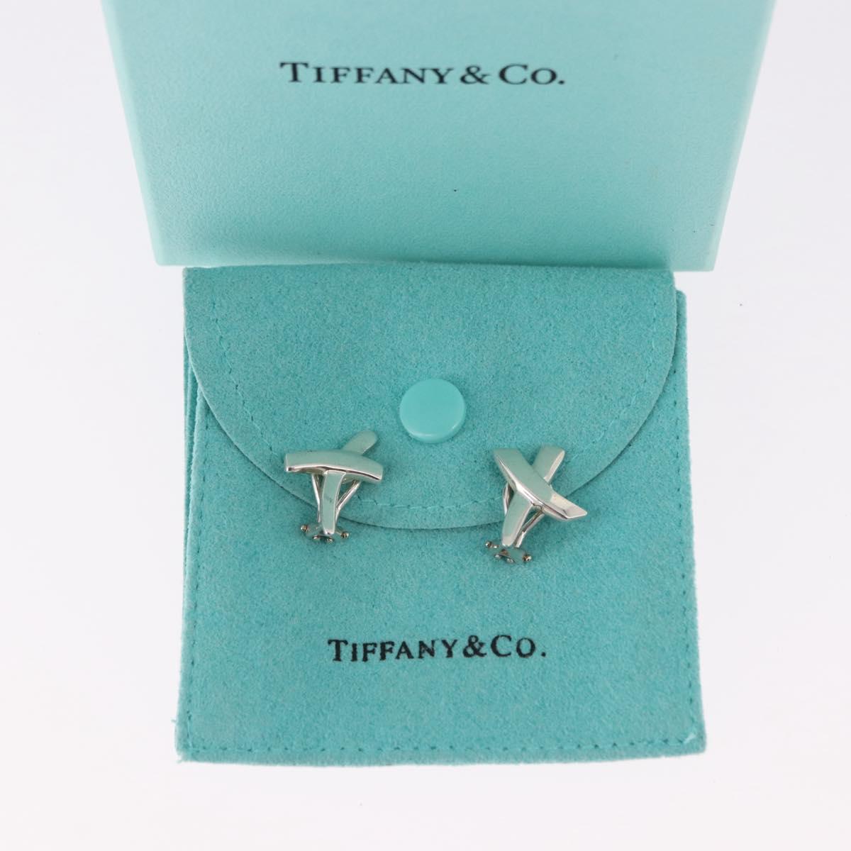 TIFFANY&Co. Paloma Picasso Graffiti X Earring Ag925 Silver Auth SW2552
