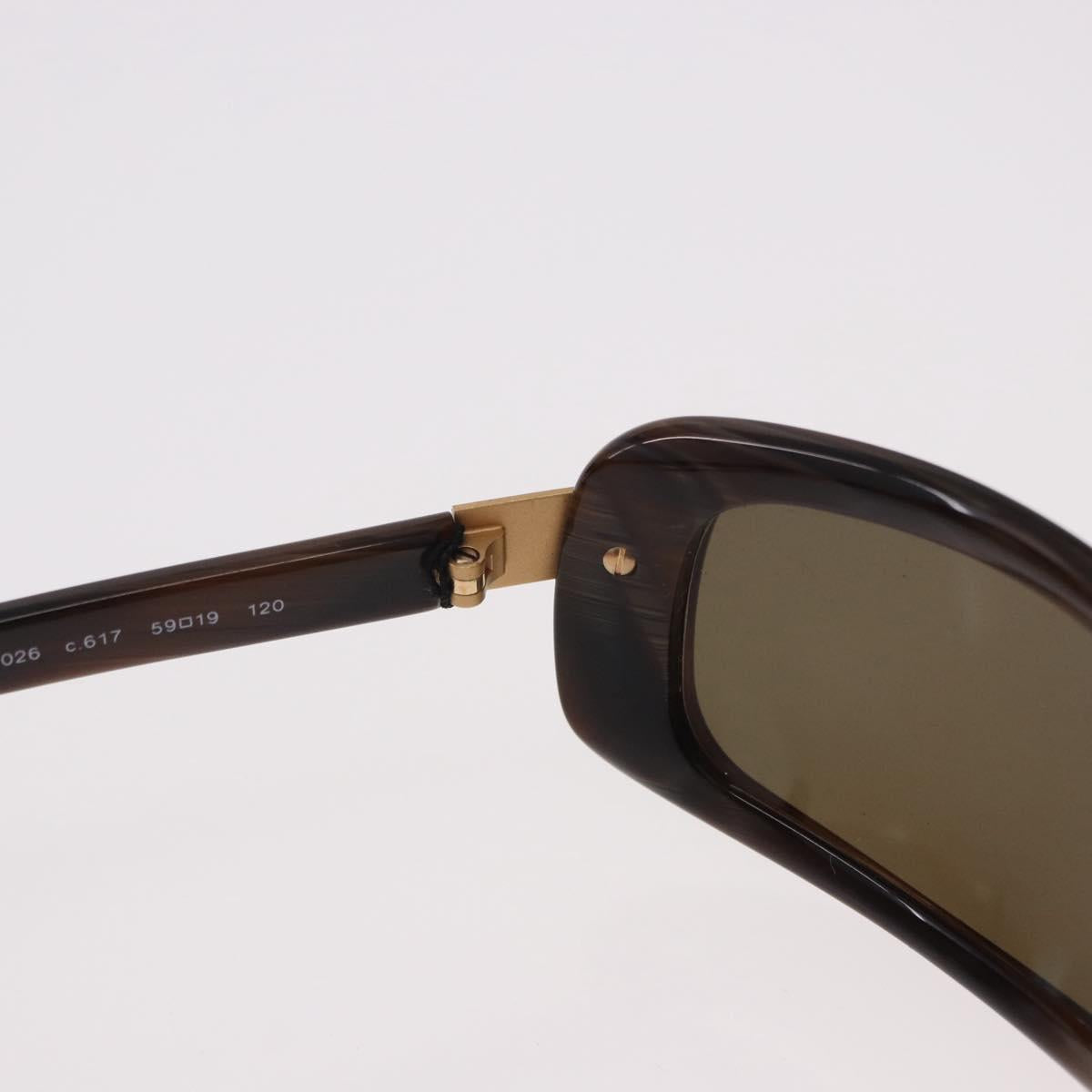 CHANEL Sunglasses Plastic Brown Gold CC Auth SW2589