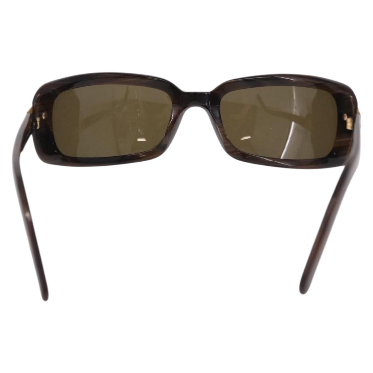 CHANEL Sunglasses Plastic Brown Gold CC Auth SW2589