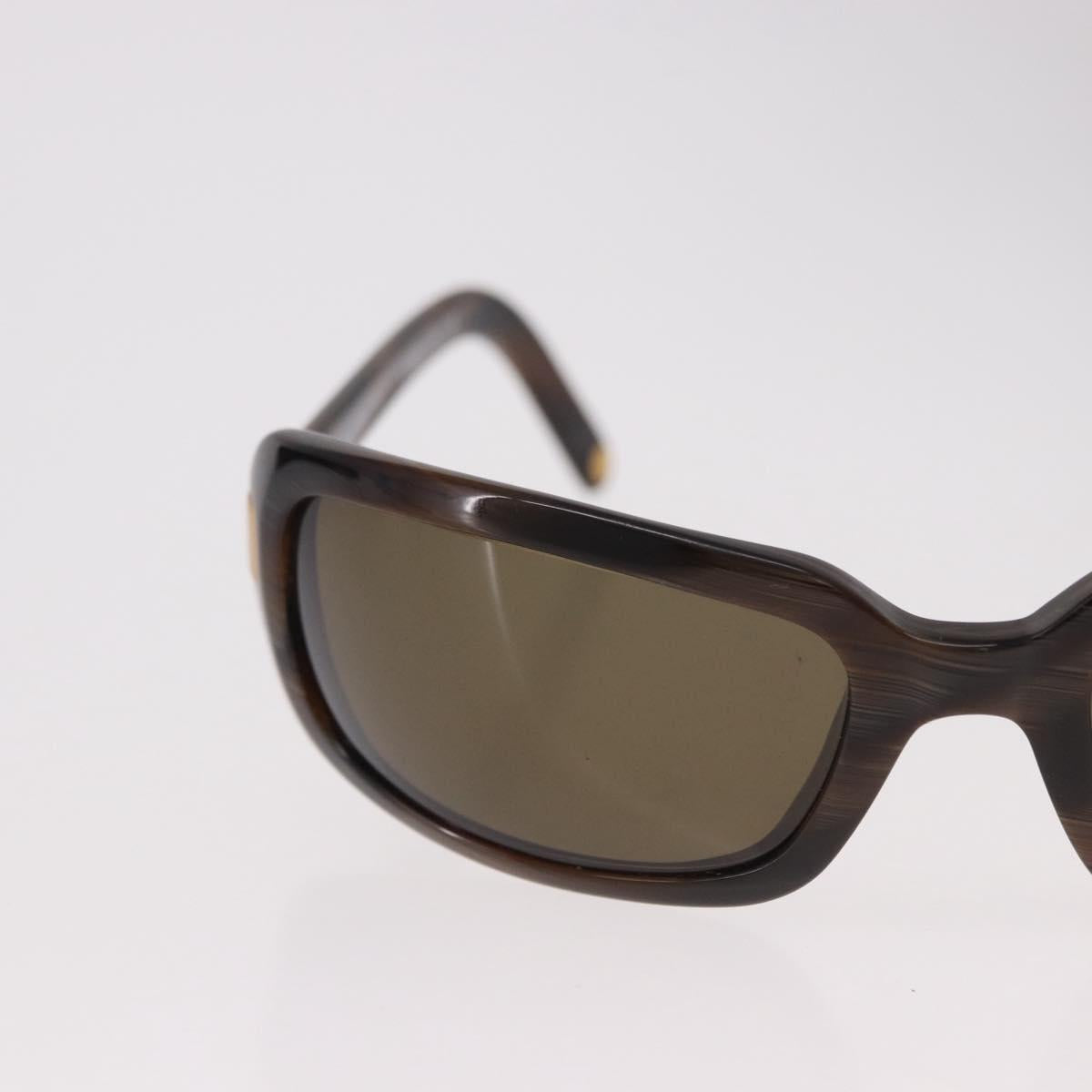 CHANEL Sunglasses Plastic Brown Gold CC Auth SW2589