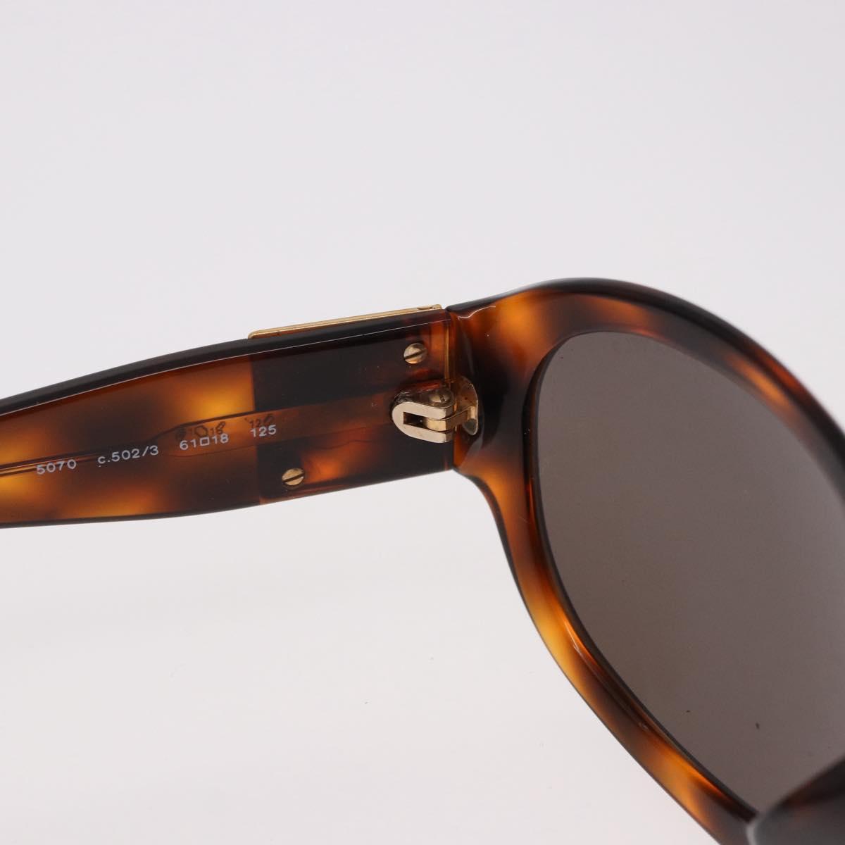 CHANEL COCO Mark Sunglasses Plastic Brown Gold CC Auth SW2591