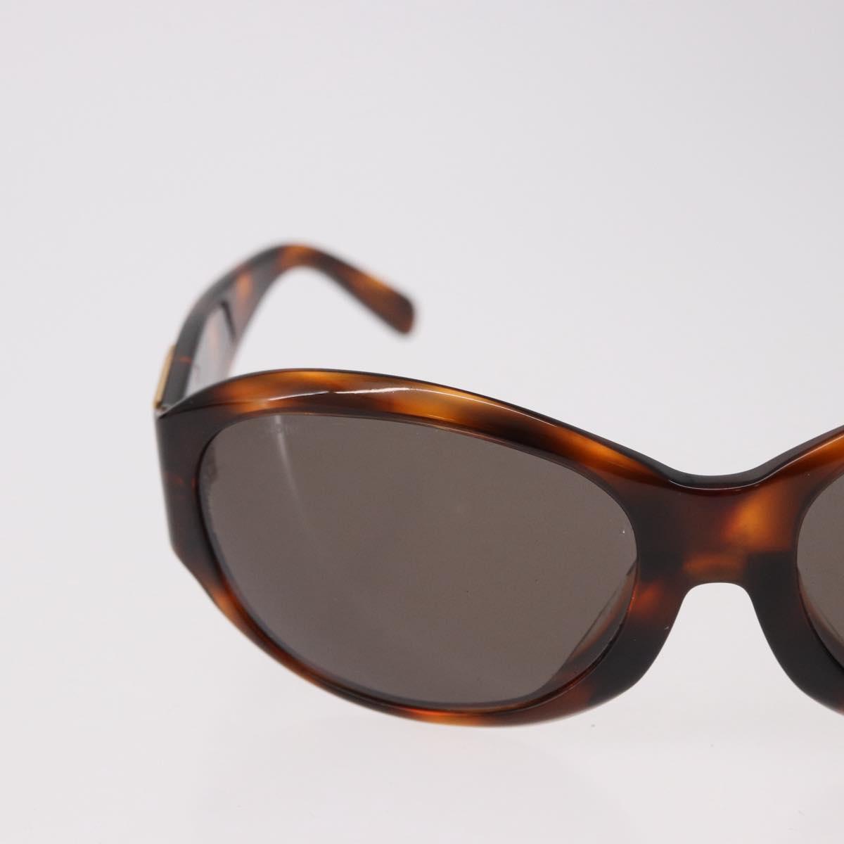 CHANEL COCO Mark Sunglasses Plastic Brown Gold CC Auth SW2591