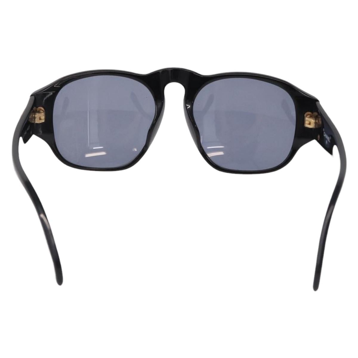 CHANEL COCO Mark Sunglasses Plastic Black Gold CC Auth SW2595
