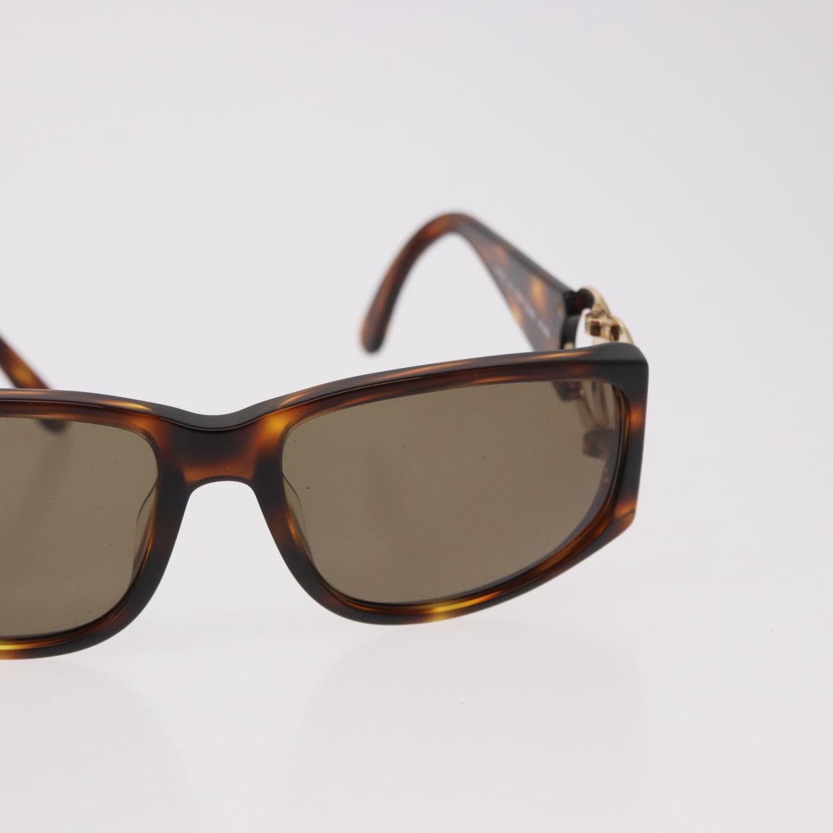 CHANEL COCO Mark Sunglasses Plastic Brown Gold CC Auth SW2596