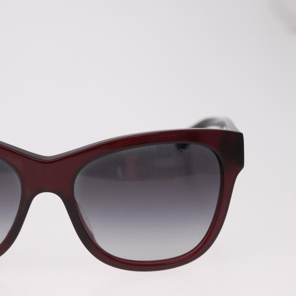 CHANEL COCO Mark Sunglasses Plastic Brown CC Auth SW2598
