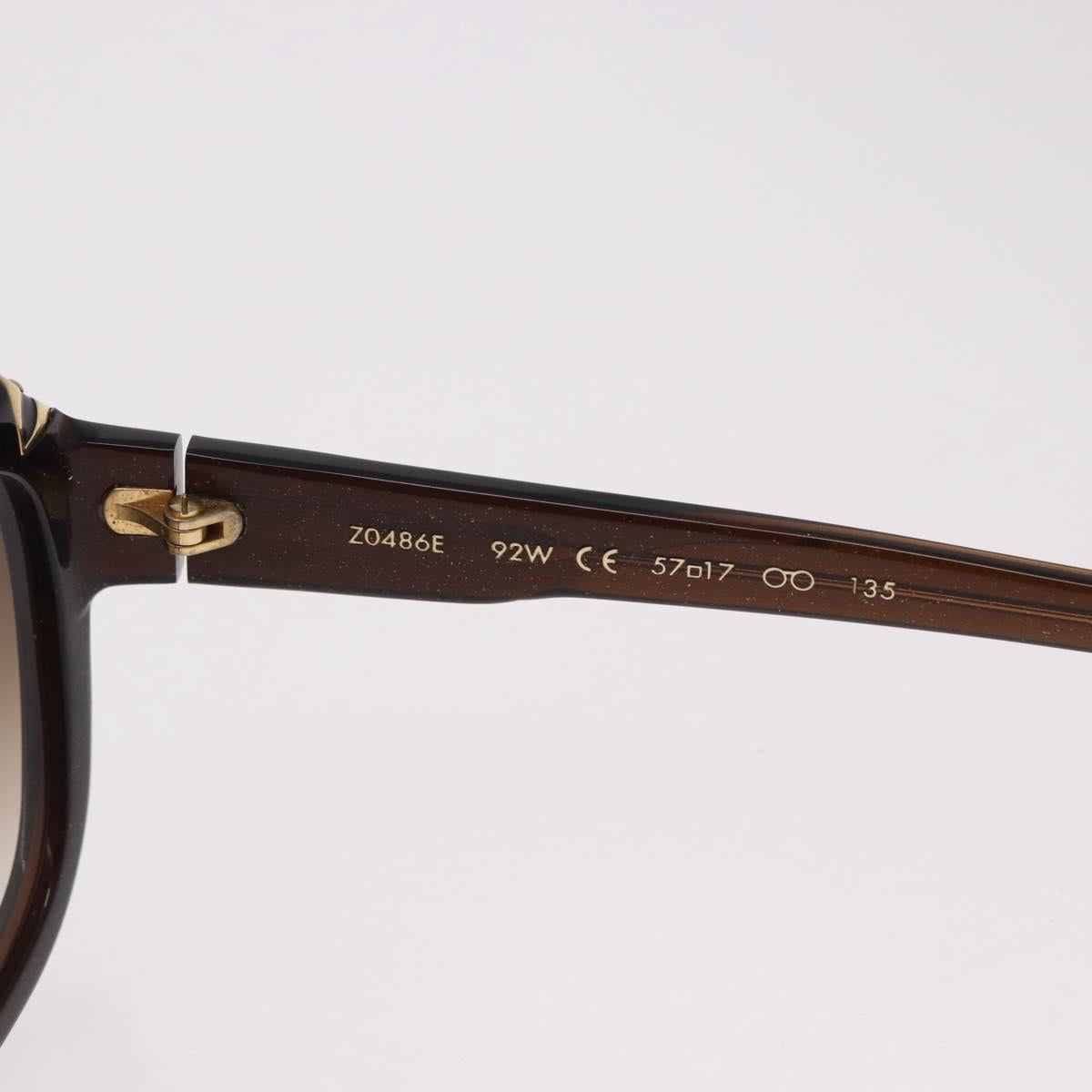 LOUIS VUITTON Hortensia Cat Eye Sunglasses Plastic Brown Gold Z0486E Auth SW2599