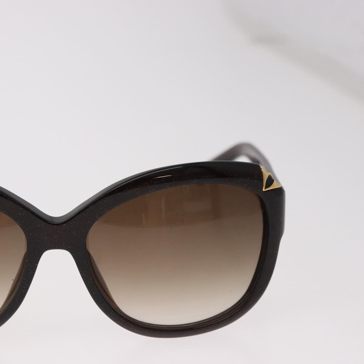 LOUIS VUITTON Hortensia Cat Eye Sunglasses Plastic Brown Gold Z0486E Auth SW2599