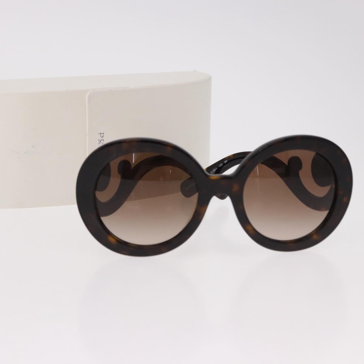 PRADA Baroque Sunglasses Plastic Brown Gold Auth SW2600V